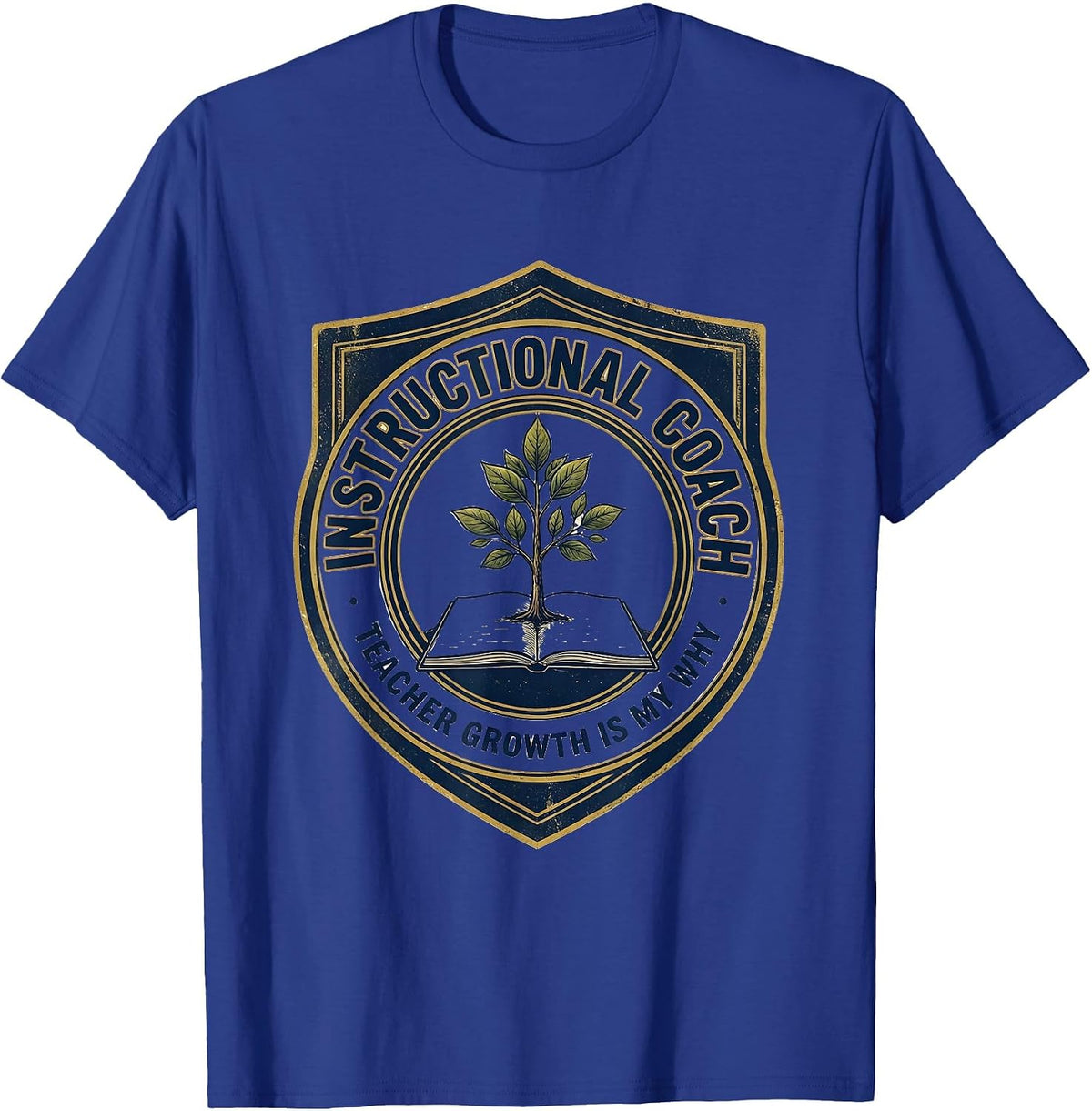 Men's Instructional Coach Teacher Growth Is My Why T-Shirt - Royal Blue