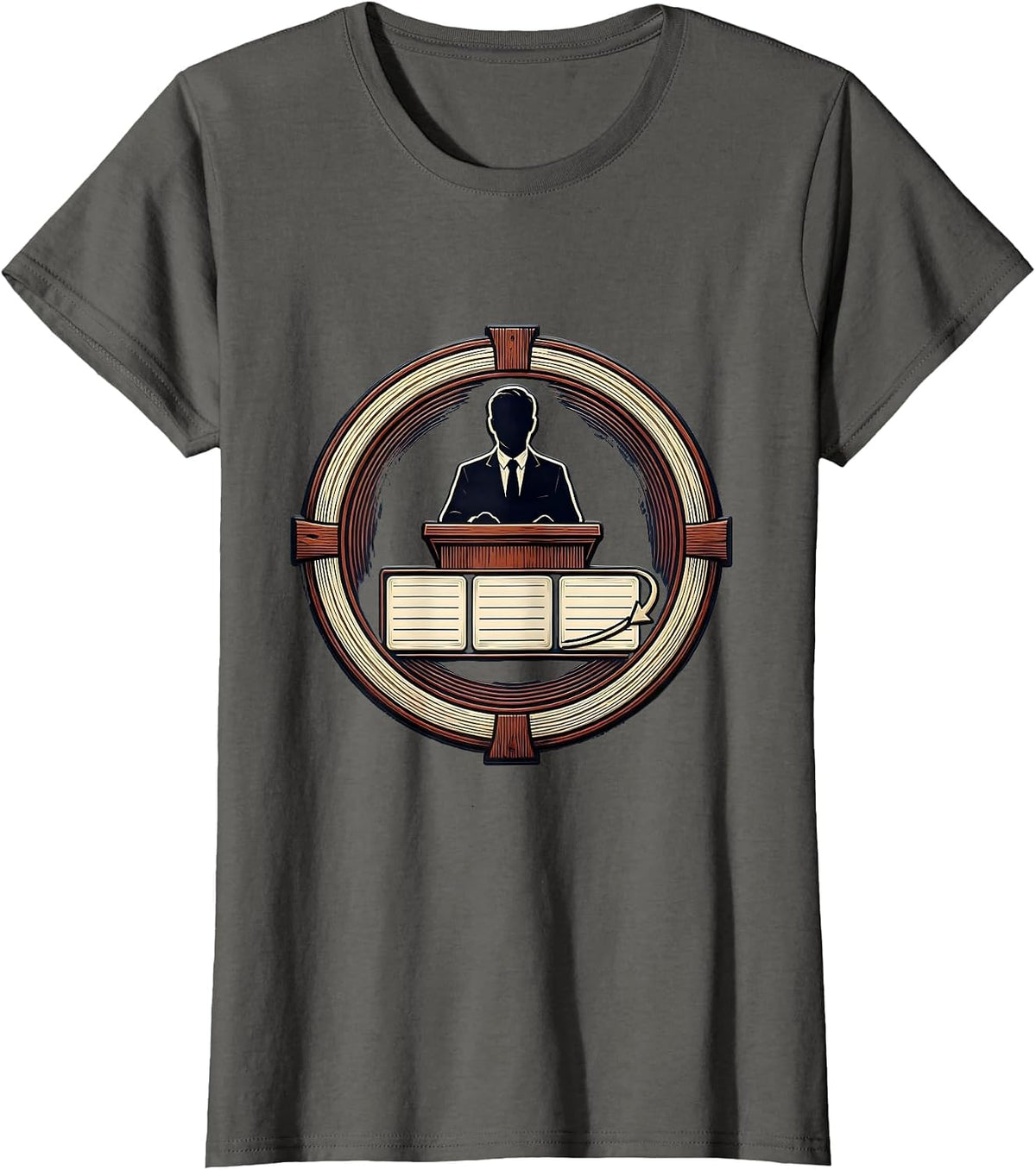 Women's Teacher Badge Timeline Loop History Teacher Humor T-Shirt - Asphalt Grey