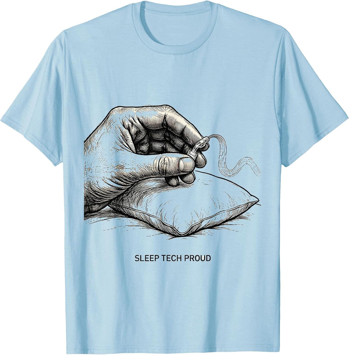 Men's Sleep Tech Proud Allied Health Tech Humor T-Shirt - Baby Blue