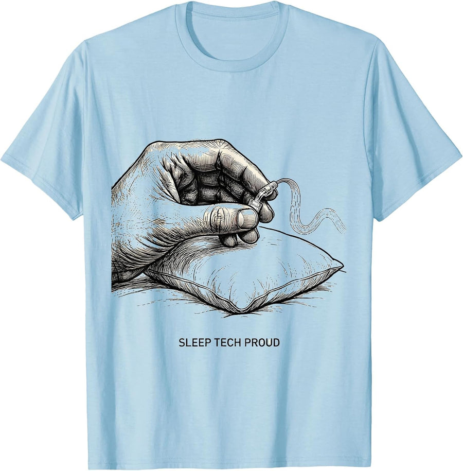 Men's Sleep Tech Proud Allied Health Tech Humor T-Shirt - Baby Blue