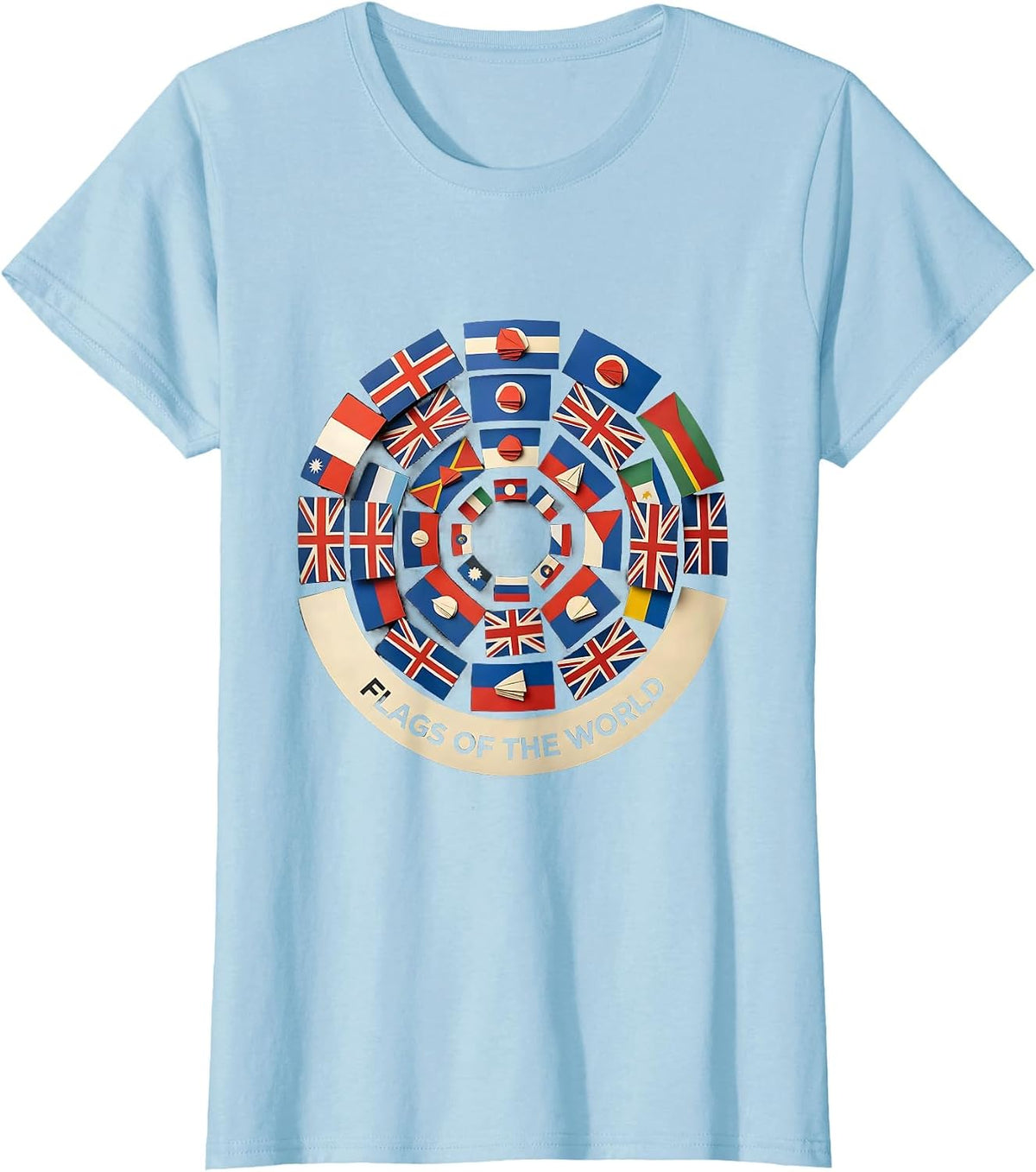Flags Of The World Geography Lover International Culture T-Shirt - Baby Blue
