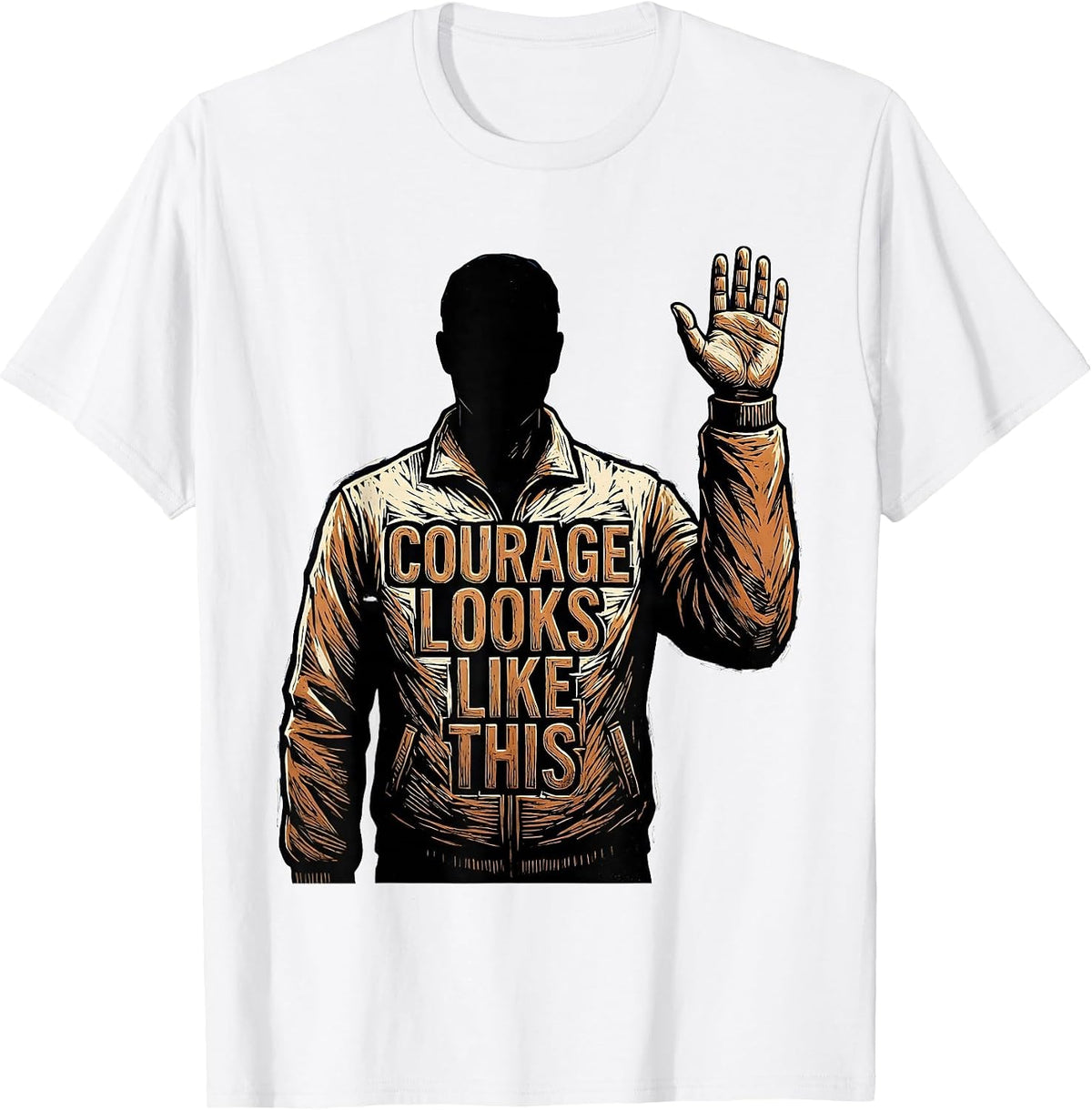 Men's Courage Looks Like This Social Worker Design T-Shirt - White