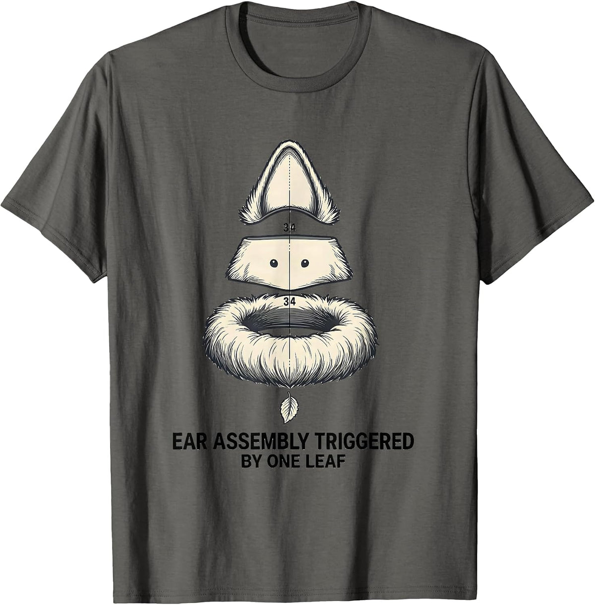 Men's Ear Assembly Triggered By One Leaf Funny Great Pyrenees Dog T-Shirt - Asphalt Grey