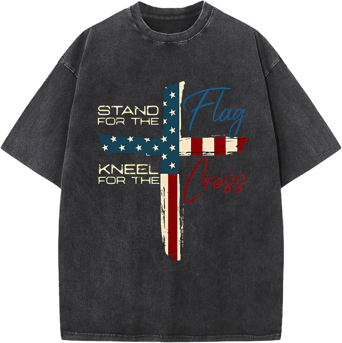 Men's Oversized Christian Top Wash Heavyweight Cotton Jesus Graphic Tee Retro Religious Streetwear Short Sleeve Top -