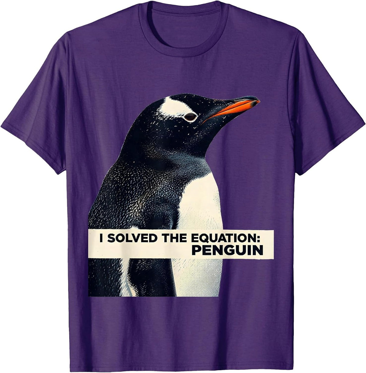 Men's I Solved The Equation Penguin Funny Penguin Lover Gift T-Shirt - Purple