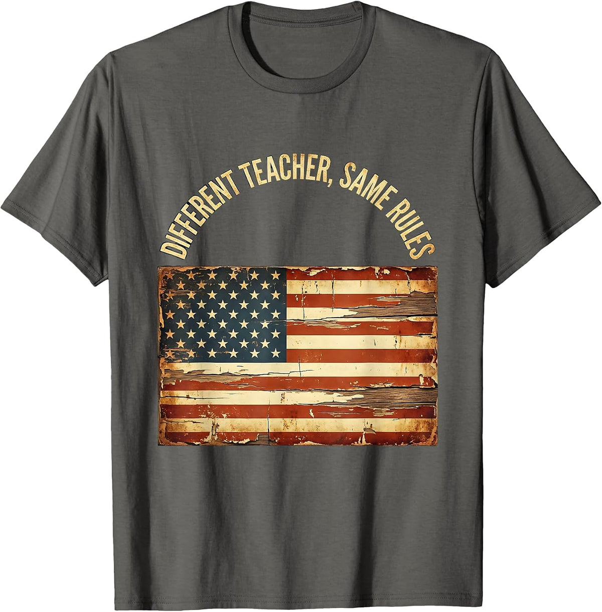 Different Teacher Same Rules Substitute Design T-Shirt - Asphalt Grey