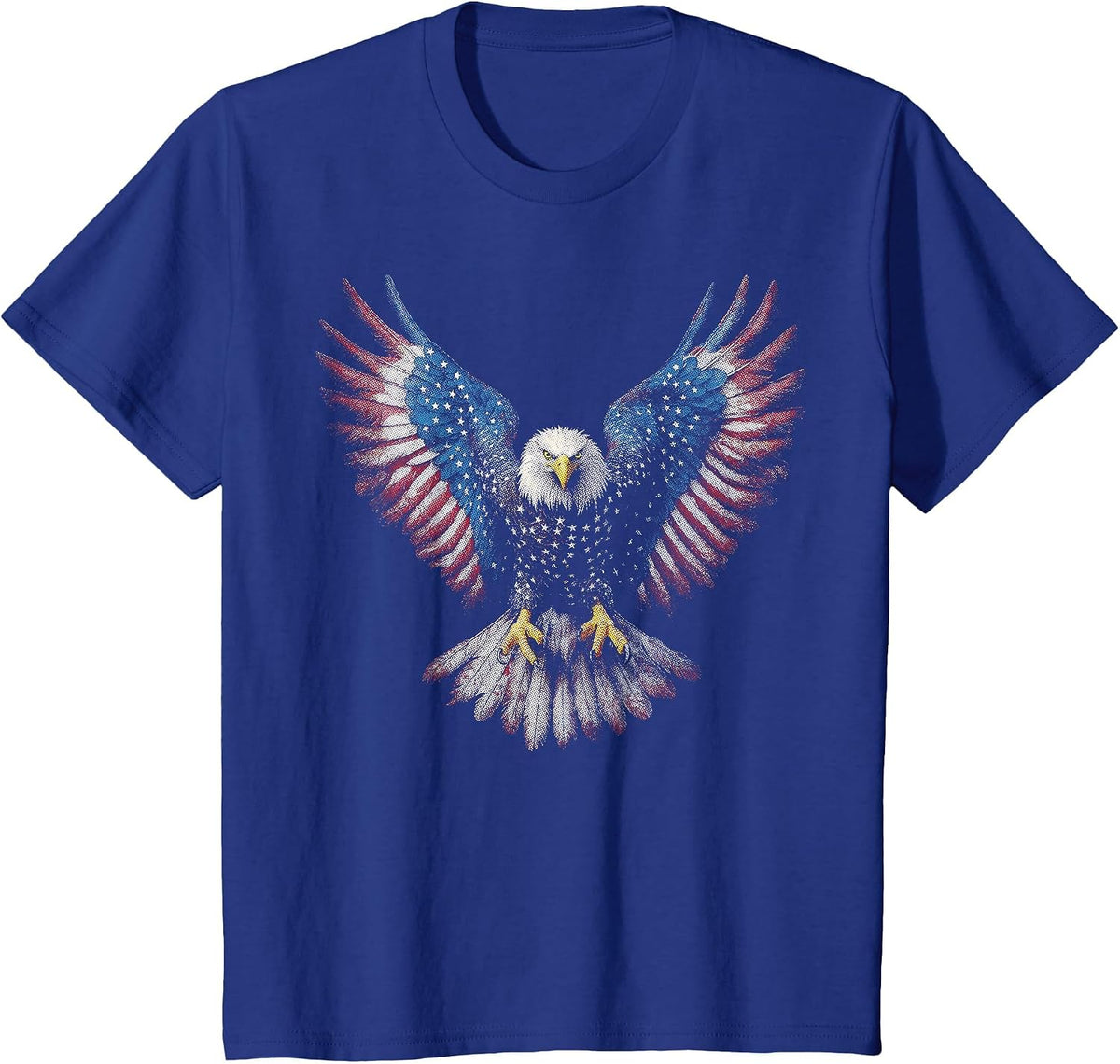 American Flag Bald Eagle 4th of July USA Patriotic Men Women T-Shirt - Royal Blue