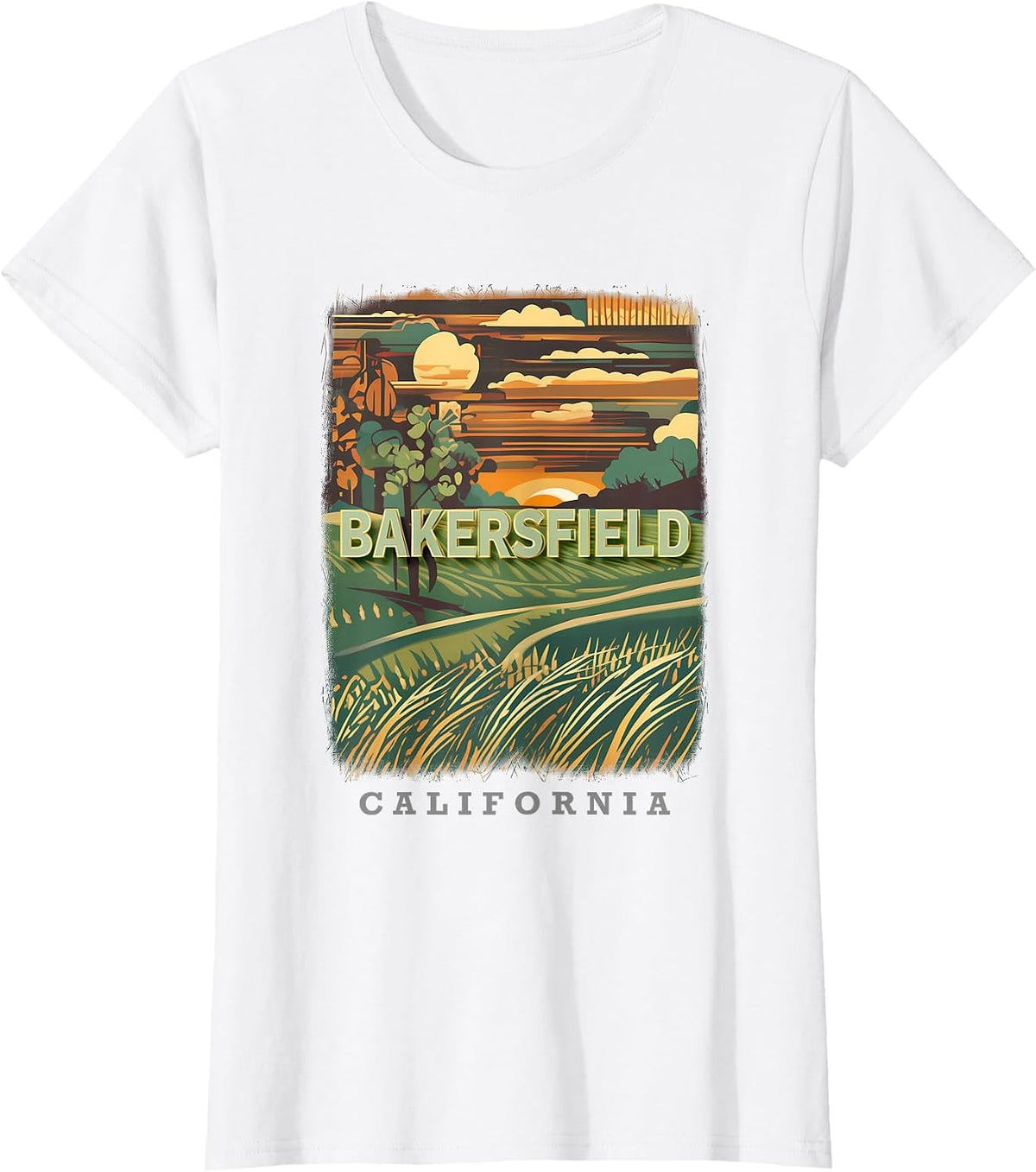 Bakersfield California CA Country Charm SD620 T-Shirt - White