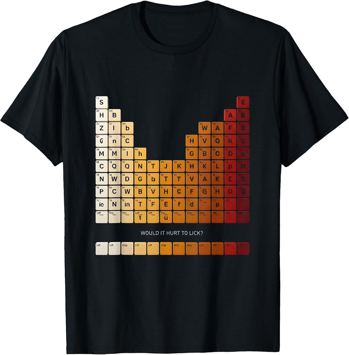 Men's Would It Hurt To Lick Funny Periodic Table Science Teacher T-Shirt - Black