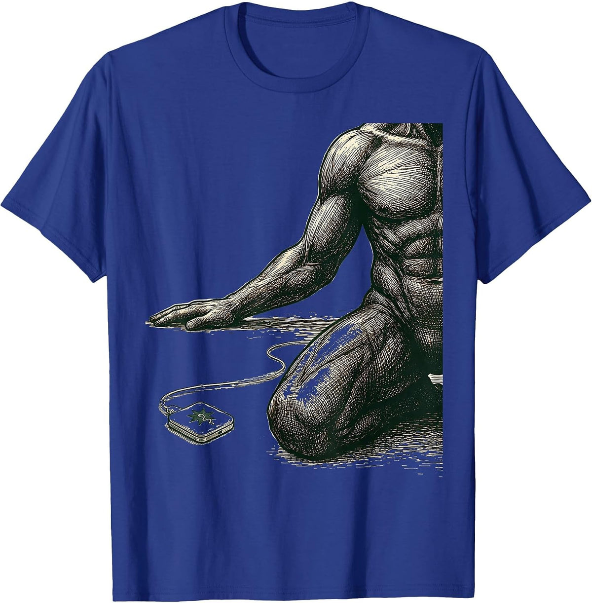 Men's Kneeling Medic Crosshatch EMT Paramedic Humor T-Shirt - Royal Blue