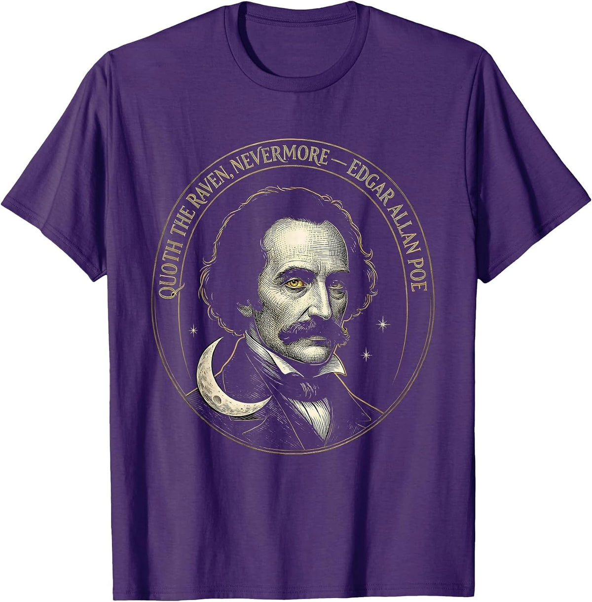 Quoth The Raven Nevermore Edgar Allan Poe Gothic T-Shirt - Purple