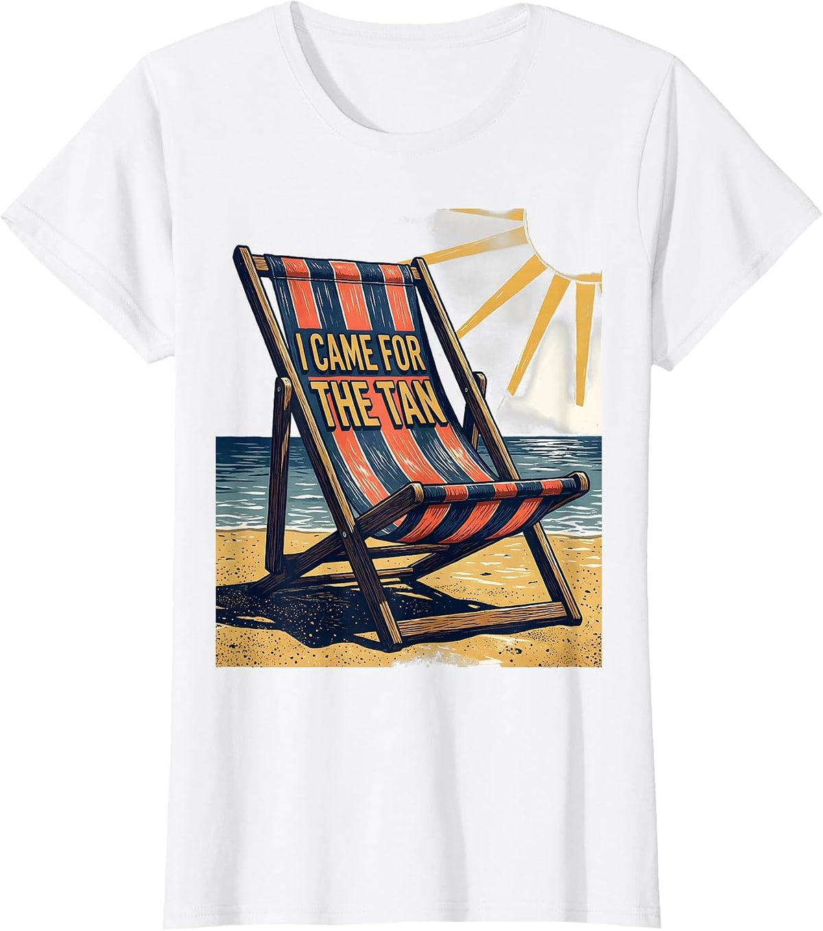 I Came For The Tan Funny Retro Beach Summer Vacation T-Shirt - White