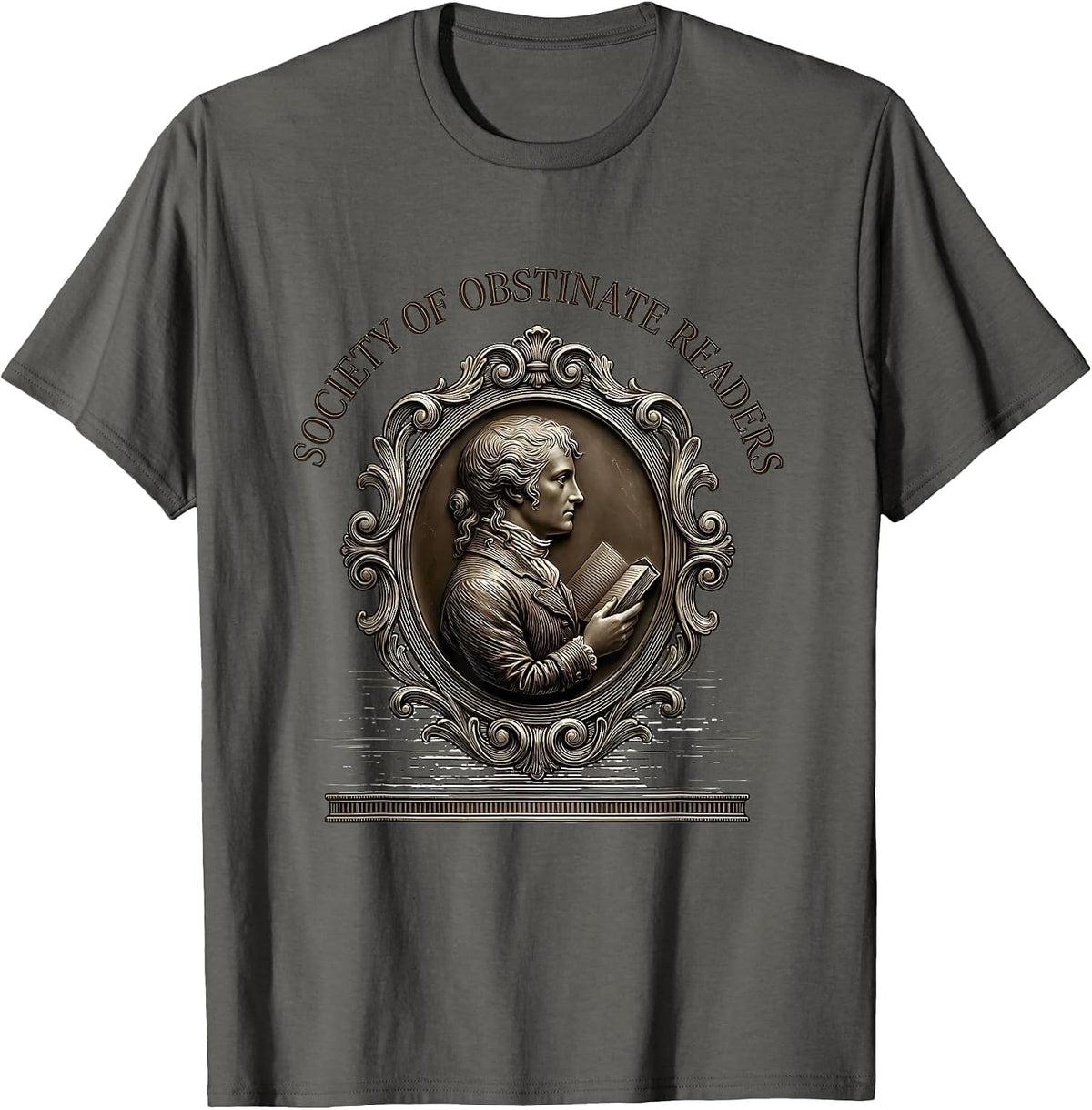 Society Of Obstinate Readers Jane Austen Bookish Humor T-Shirt - Asphalt Grey