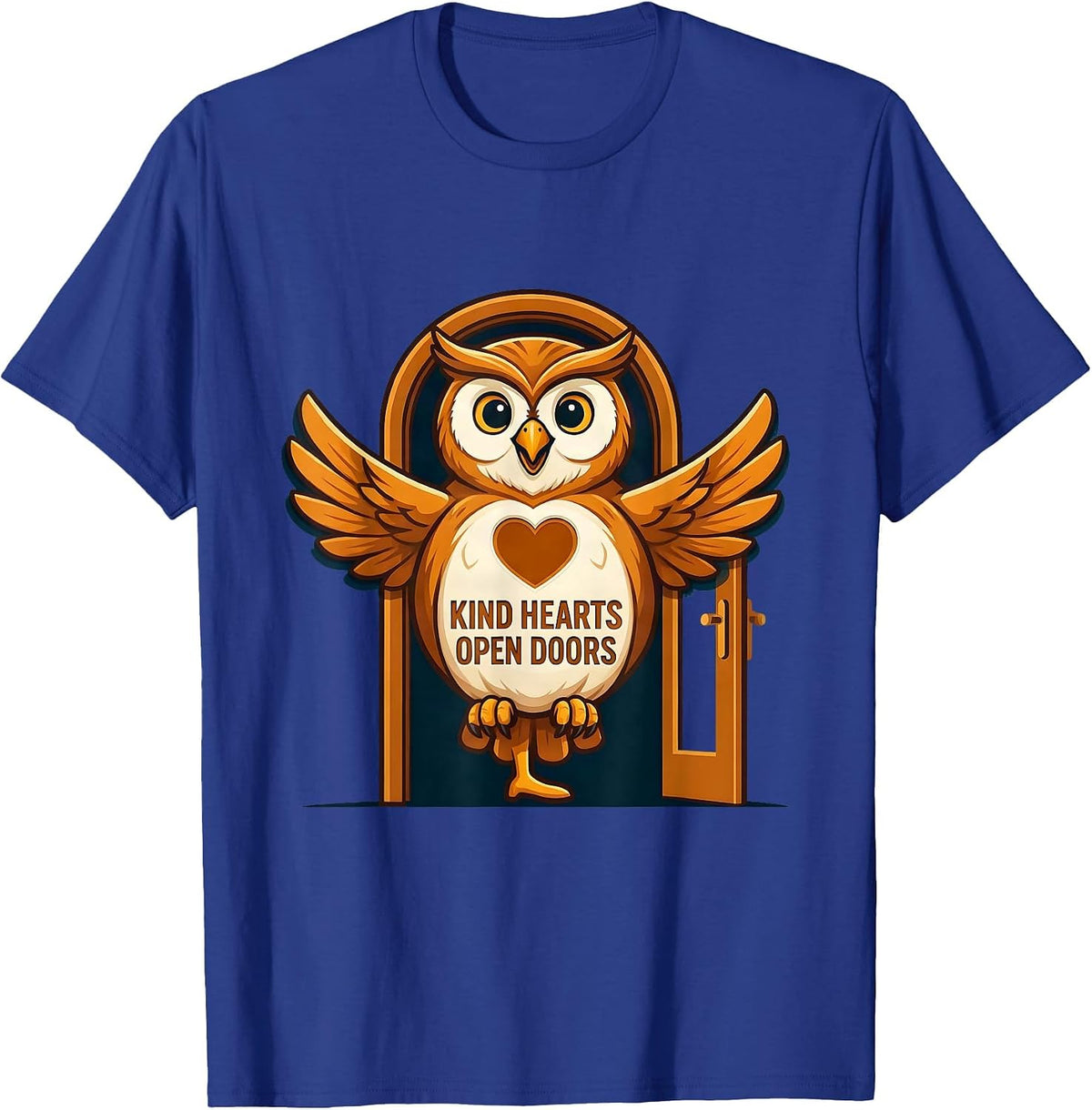 Men's Kind Hearts Open Doors Altruismo House Design T-Shirt - Royal Blue