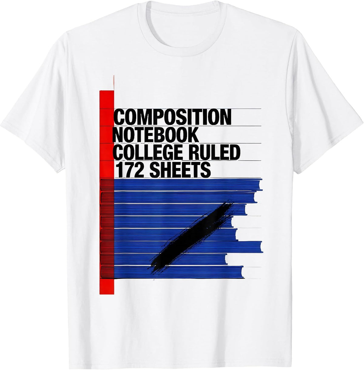 Men's Composition Notebook College Ruled 172 Sheets Teacher T-Shirt - White