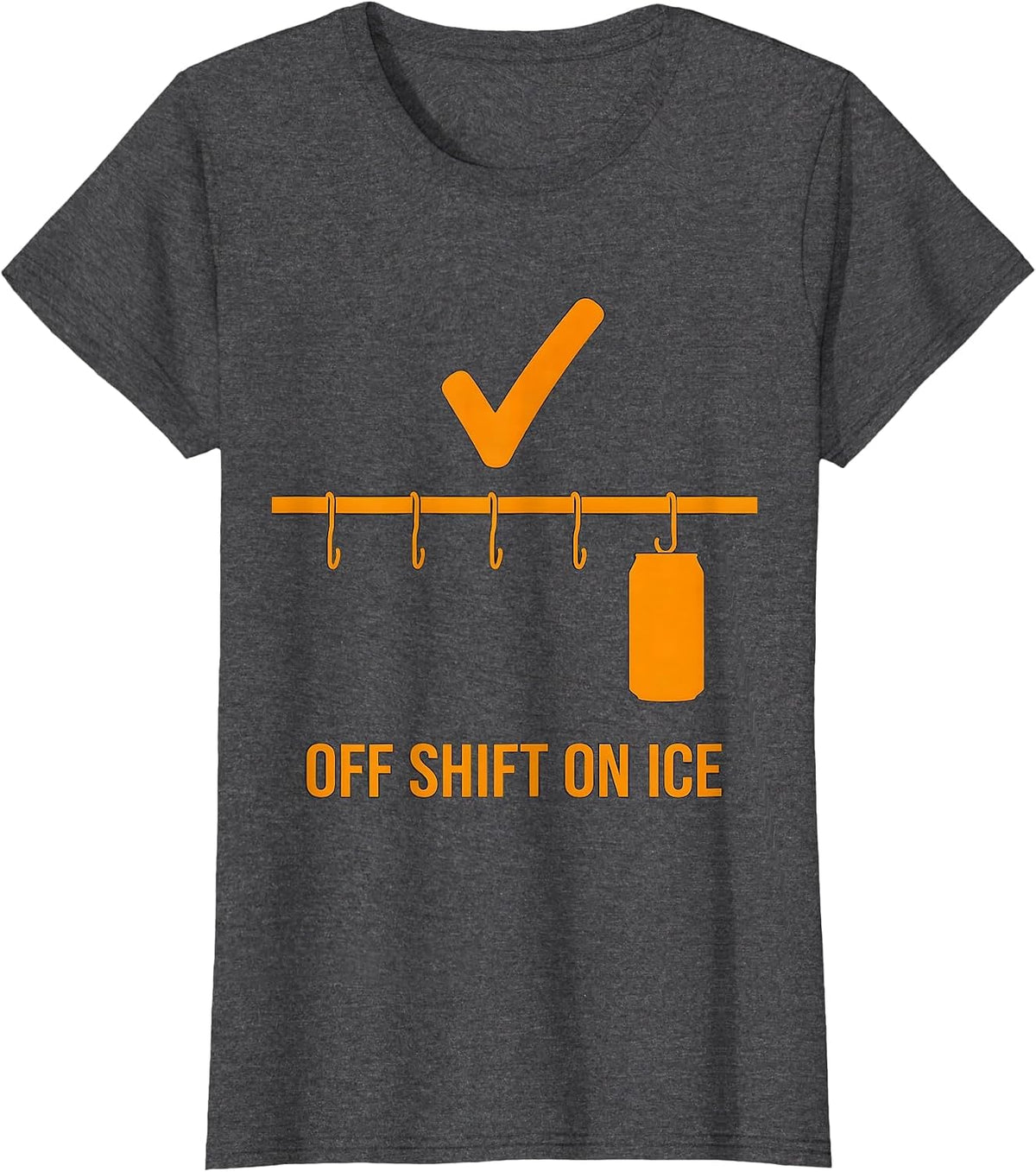 Women's Off Shift On Ice Funny Beer Lover Labor Day Cookout Humor T-Shirt - Dark Heather Grey