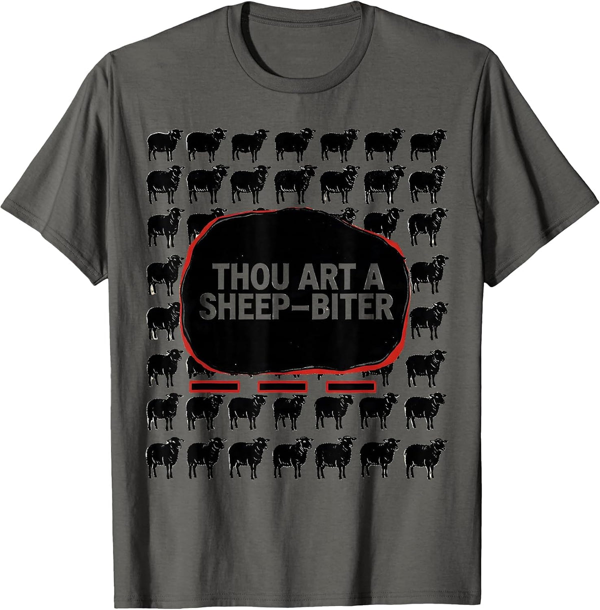 Men's Thou art a sheep-biter Funny Shakespeare Literary Quote T-Shirt - Asphalt Grey