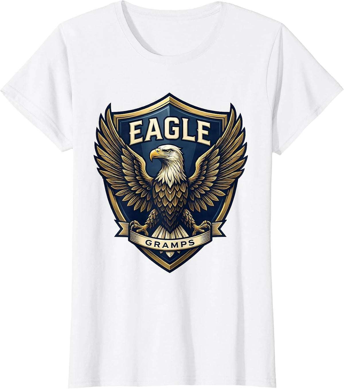 Women's Eagle Gramps Vintage Mascot School Spirit Sports Team Pride T-Shirt - White