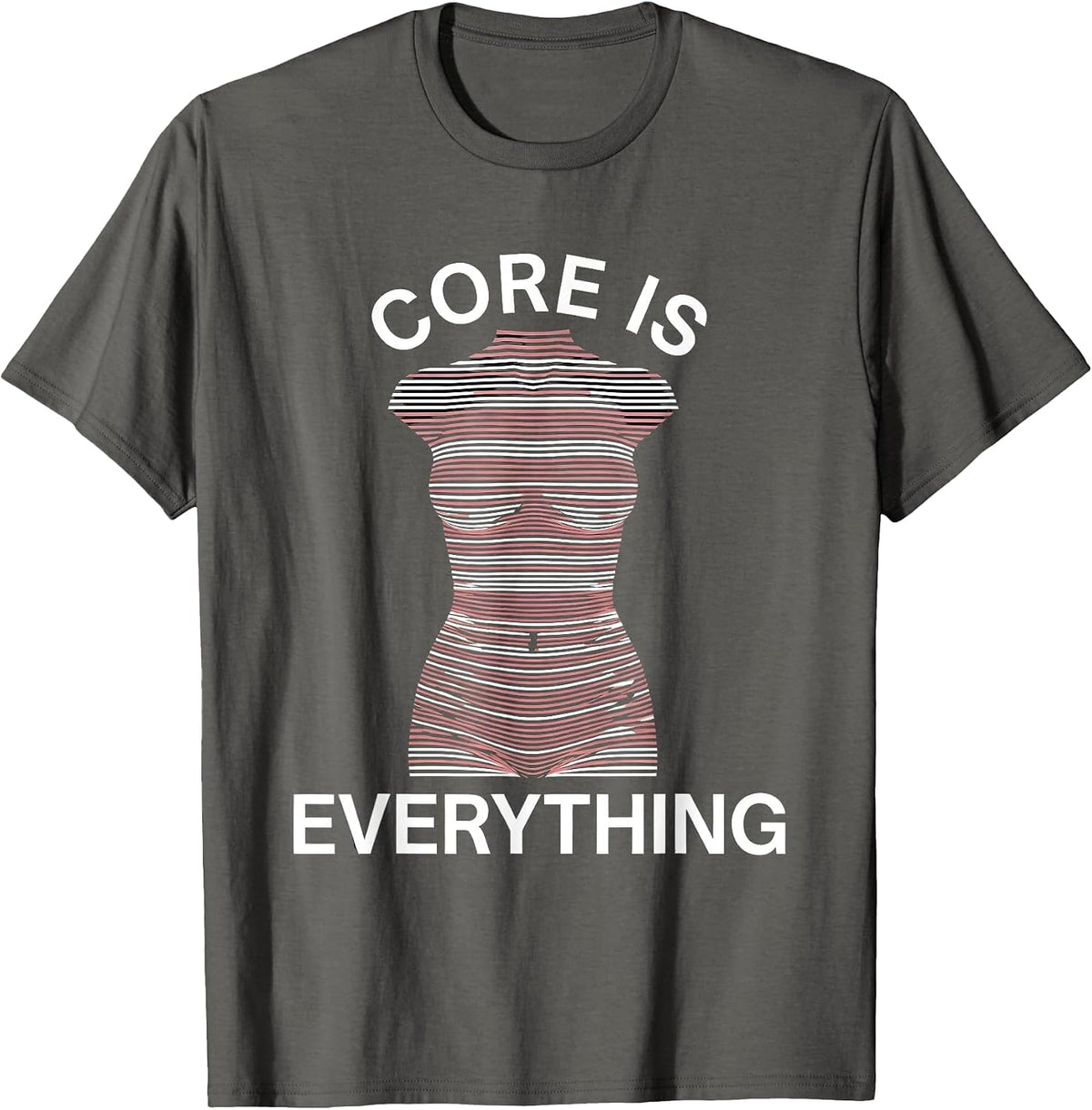 Men's Core Is Everything Pilates Workout Design T-Shirt - Asphalt Grey