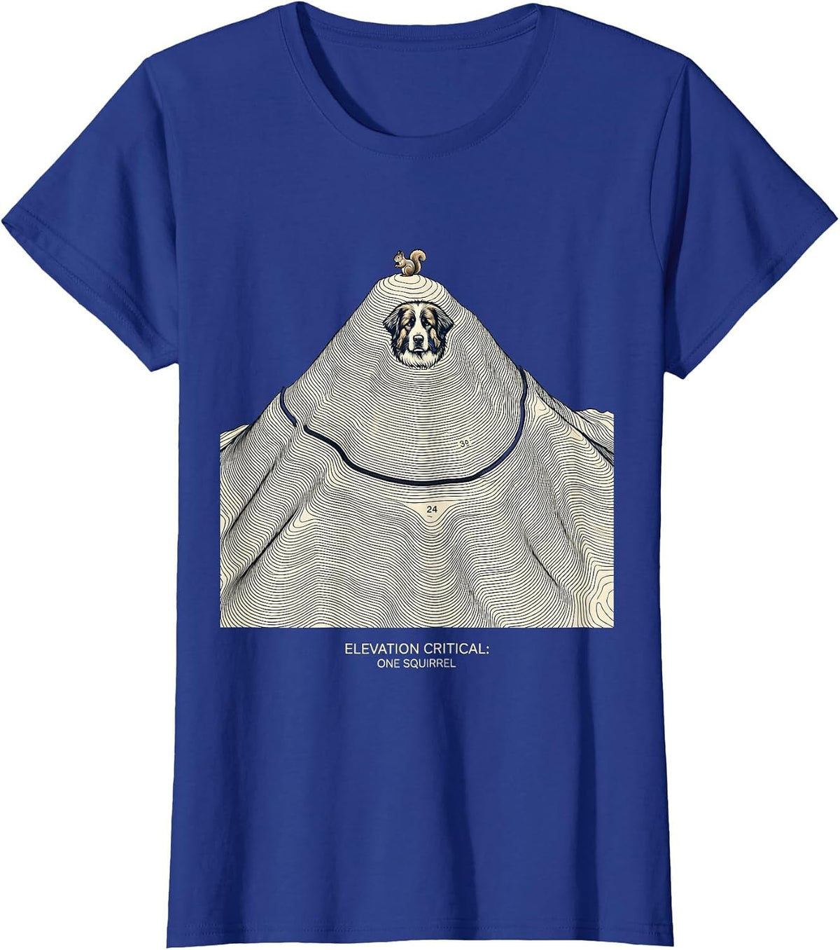 Women's Elevation Critical: One Squirrel Great Pyrenees Dog Owner T-Shirt - Royal Blue