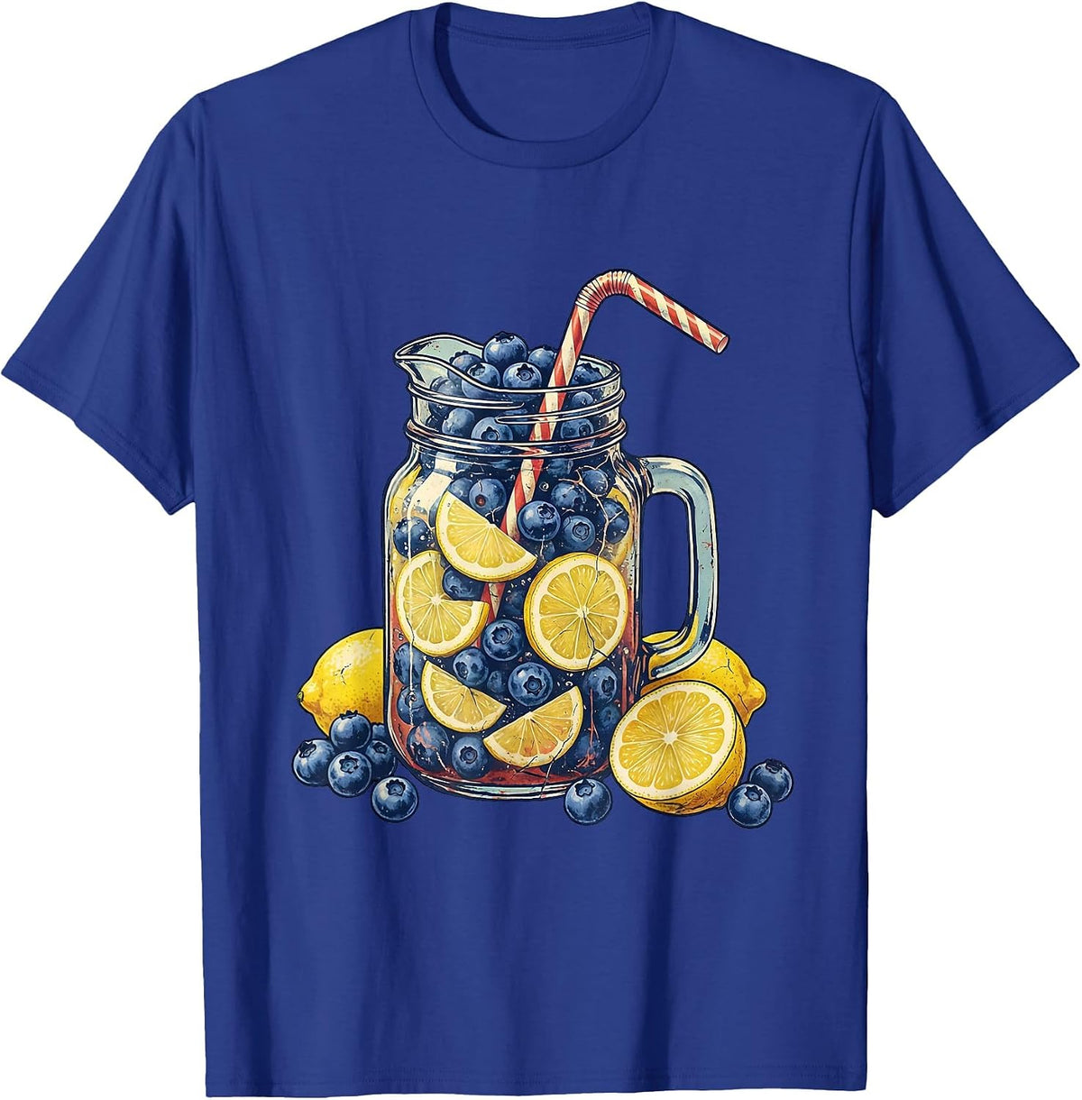 Men's Red White and Blueberry Lemonade Pitcher Graphic T-Shirt - Royal Blue