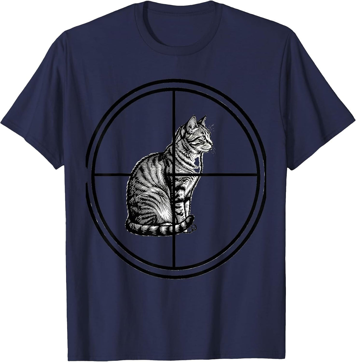 Men's Sealed Badge Schrödinger Cat Quantum Physics Humor T-Shirt - Navy Blue