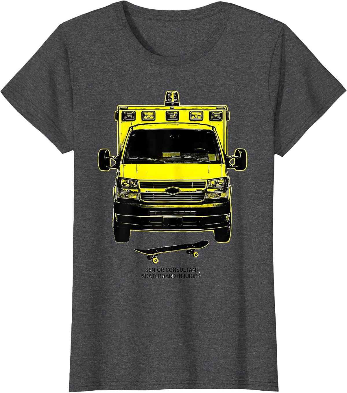 Women's Senior Consultant, Skateboard Injuries Funny EMT EMS T-Shirt - Dark Heather Grey