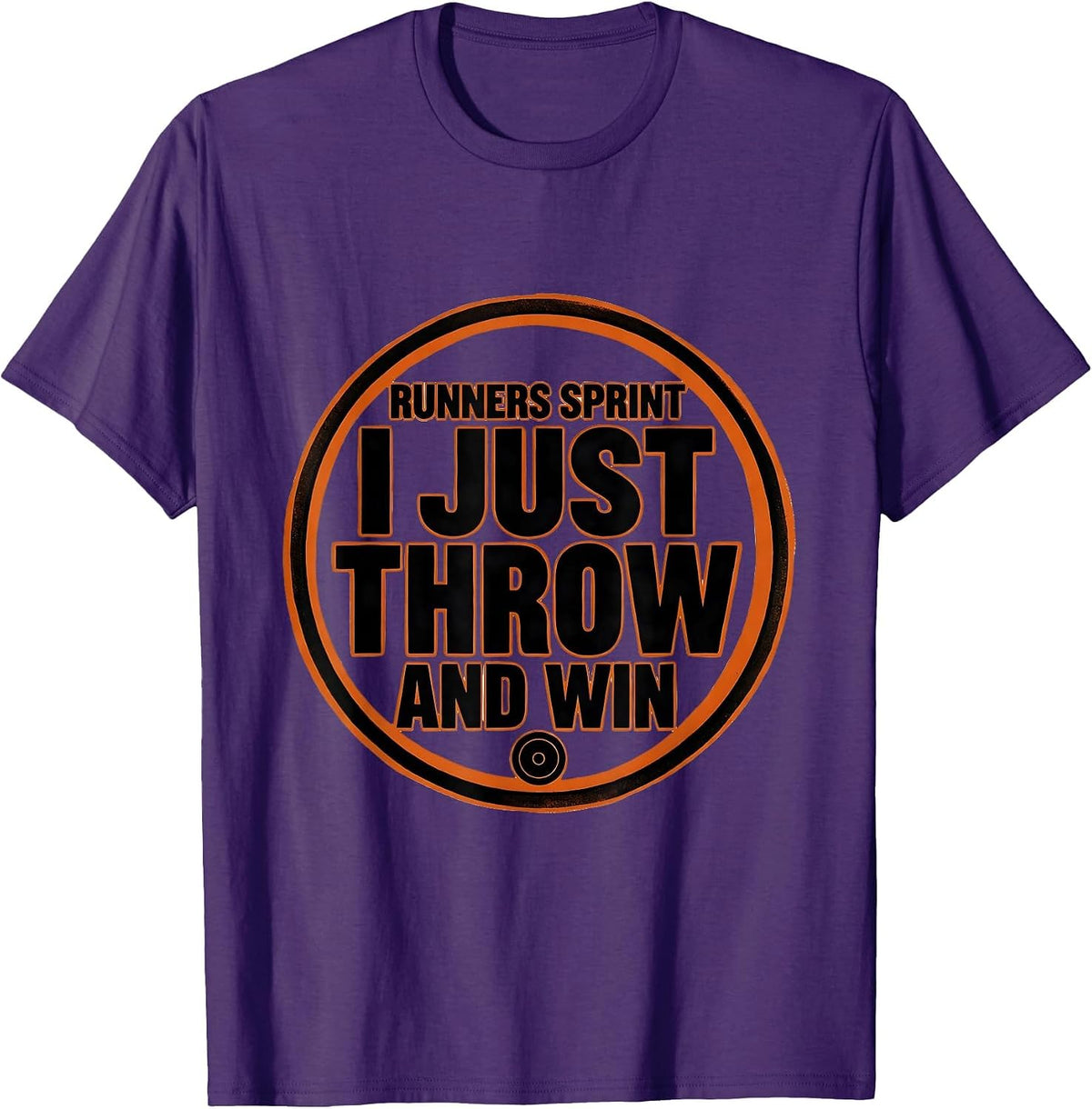 Men's Runners Sprint I Just Throw And Win Funny Track And Field T-Shirt - Purple