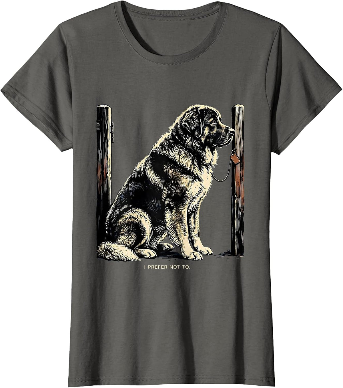 Women's I Prefer Not To Funny Great Pyrenees Dog Owner Gift T-Shirt - Asphalt Grey