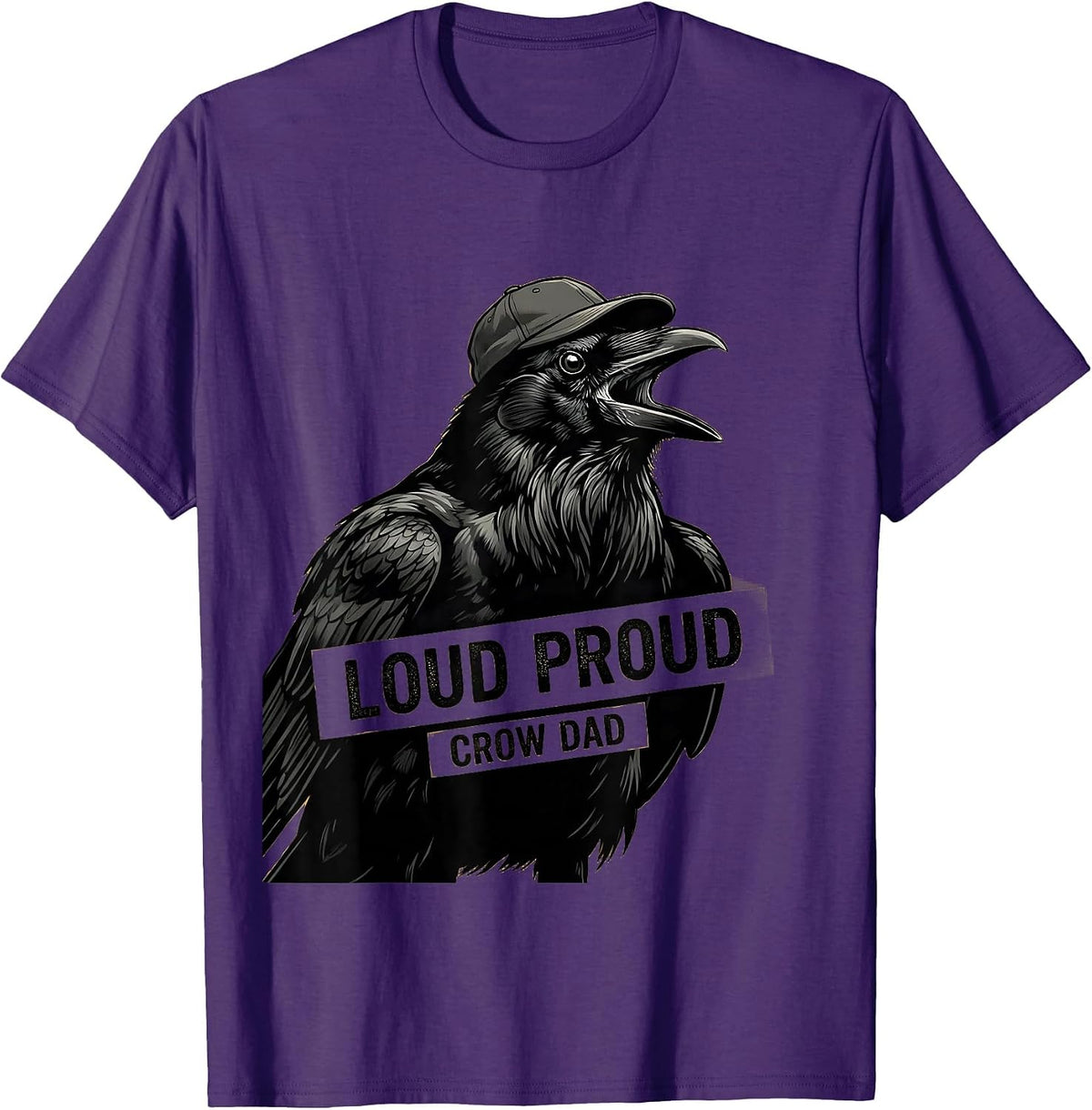 Men's Loud Proud Crow Dad Funny Bird Lover Design T-Shirt - Purple