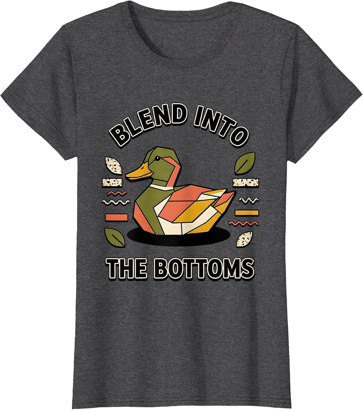 Women's Blend Into the Bottoms Bottomland Camo Design T-Shirt - Dark Heather Grey