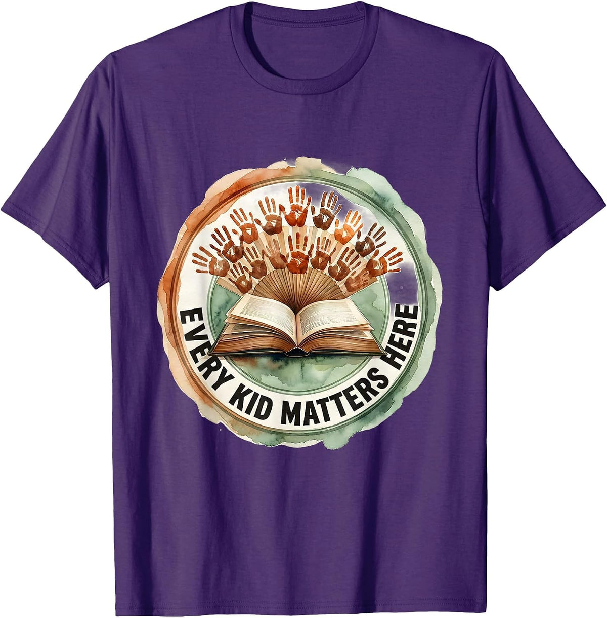 Men's Every Kid Matters Here Teacher Design T-Shirt - Purple
