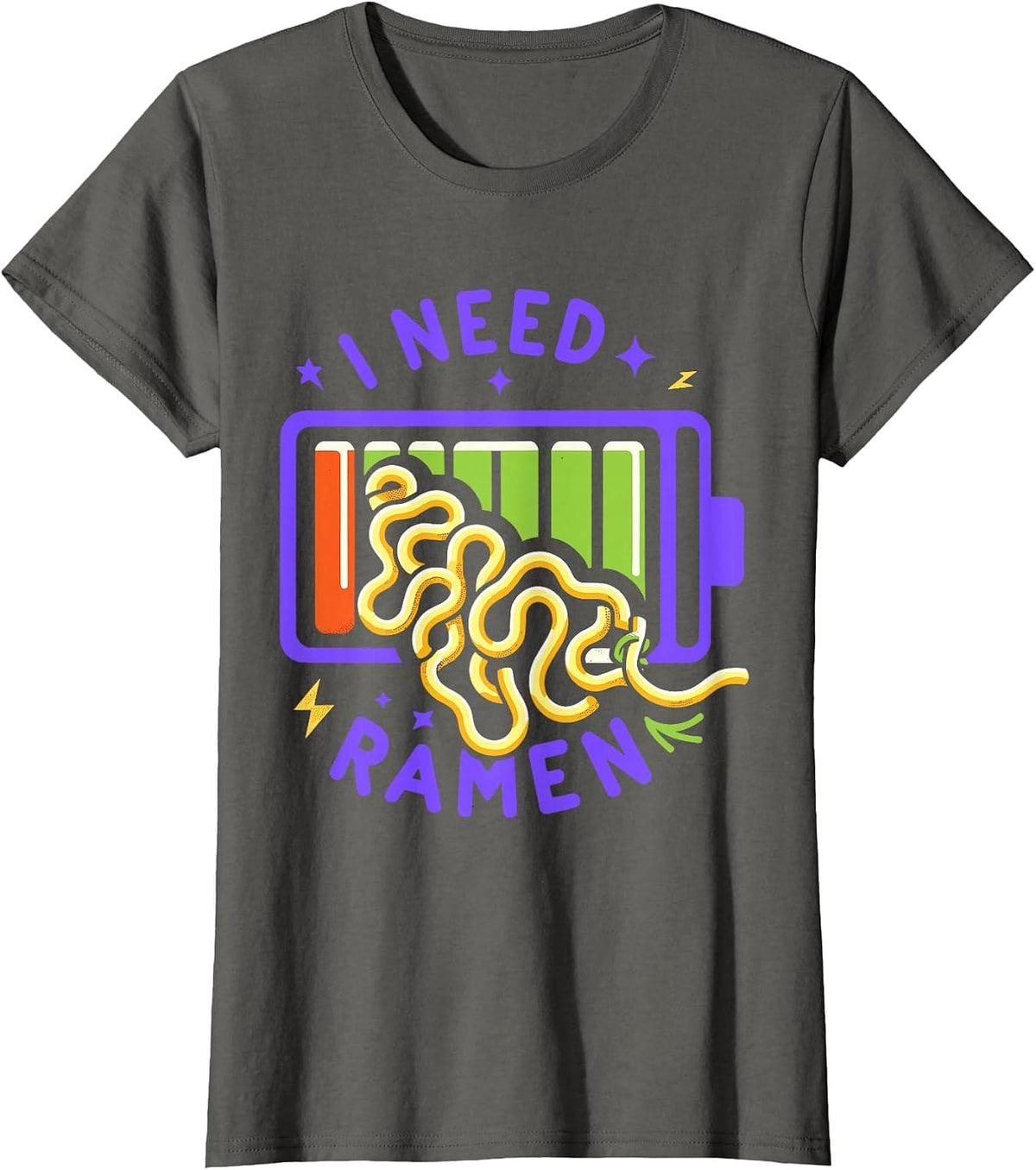 Japanese Noodle Ramen Quote Funny Ramen Noodles T-Shirt - Asphalt Grey