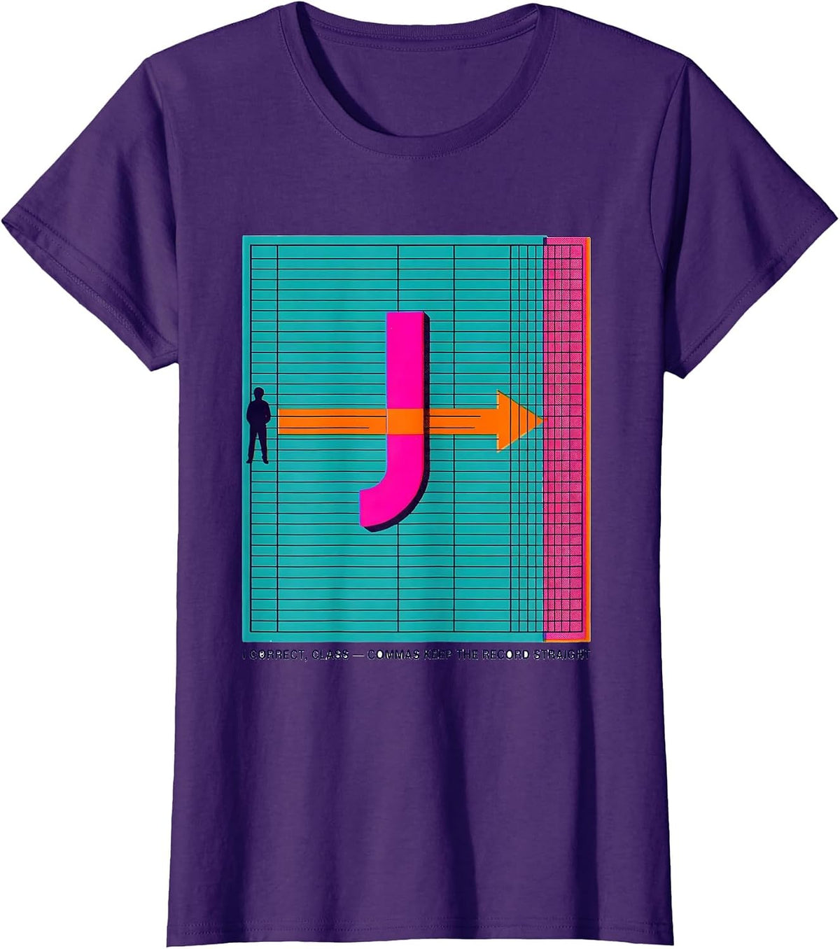 Women's I Correct Class Commas Keep The Record Straight Funny T-Shirt - Purple