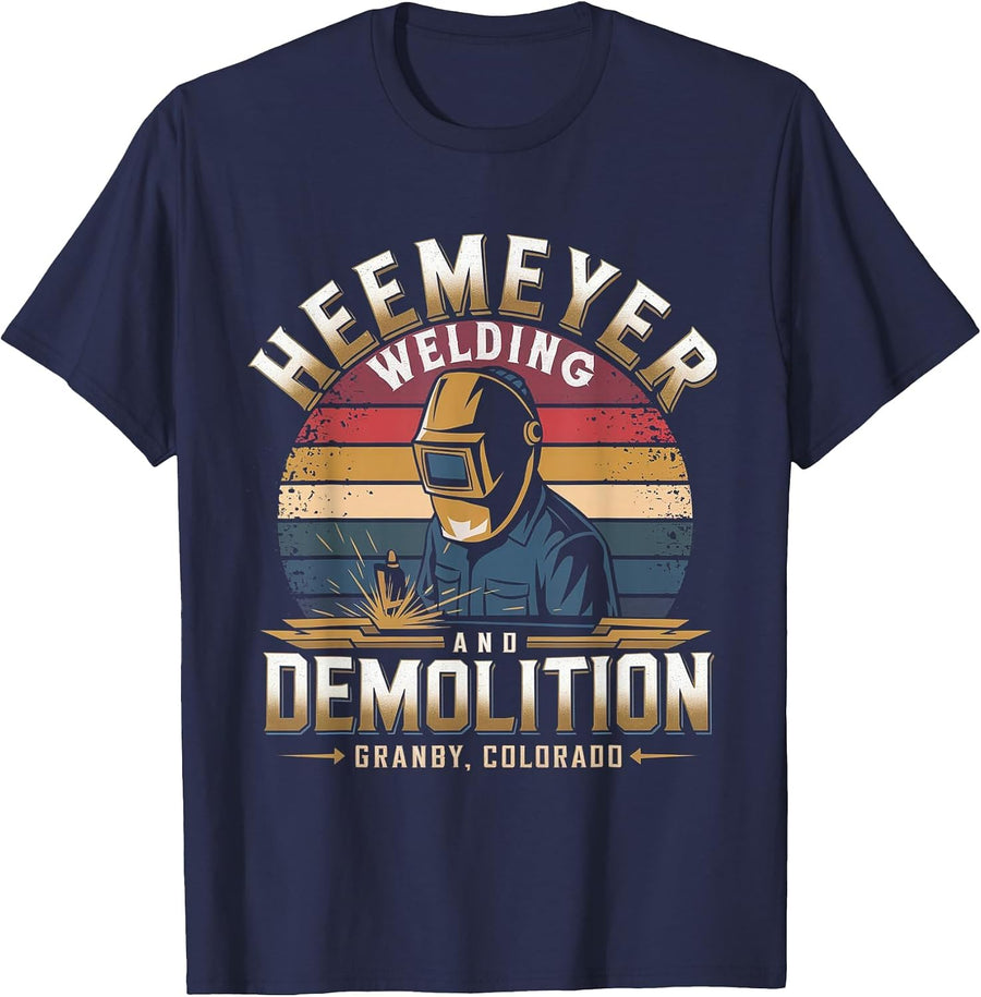 Heemeyer Welding Demolition Grandby Colorado T-Shirt - Navy Blue