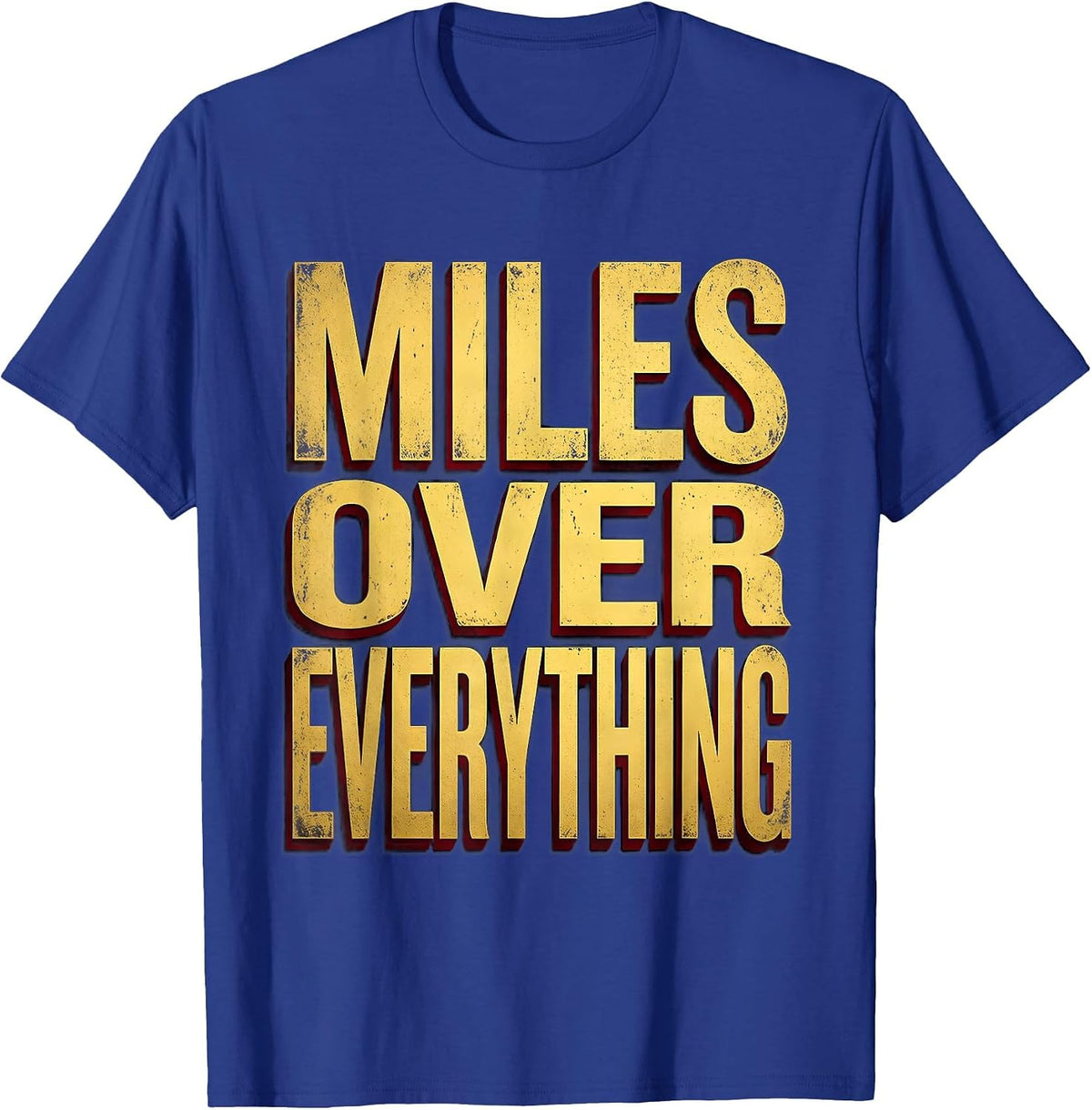 Men's Miles Over Everything Biker Graphic Design T-Shirt - Royal Blue
