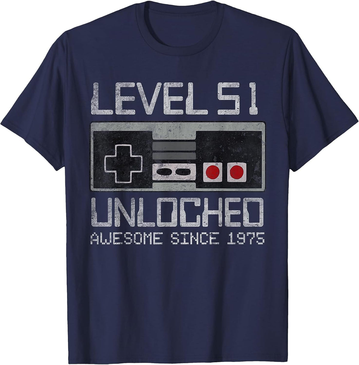 Level 51 Unlocked 51st Birthday 51 Year Old Video Gamer Men T-Shirt - Navy Blue
