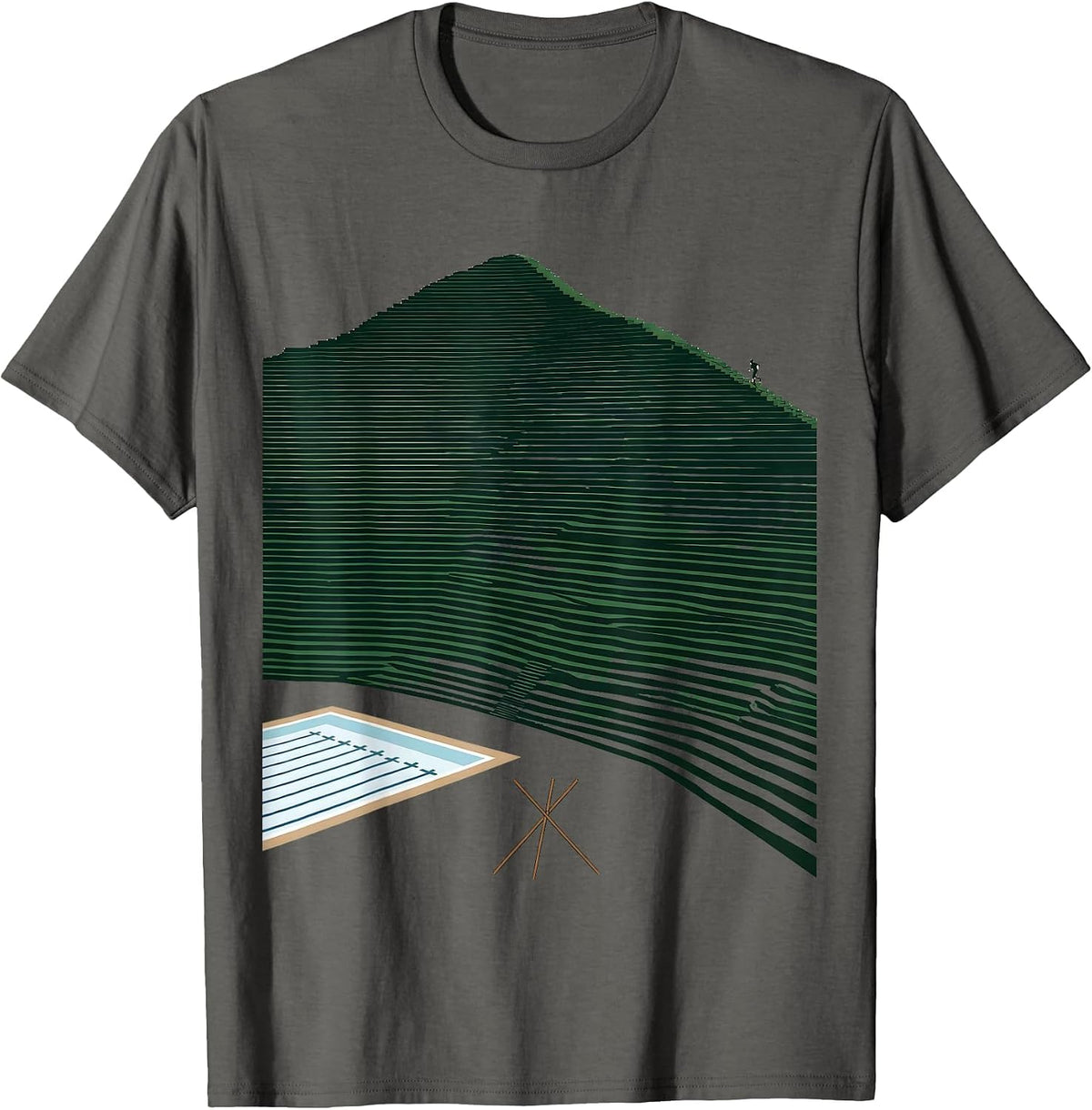 Men's Cross Country Runner Minimalist Track and Field Humor T-Shirt - Asphalt Grey