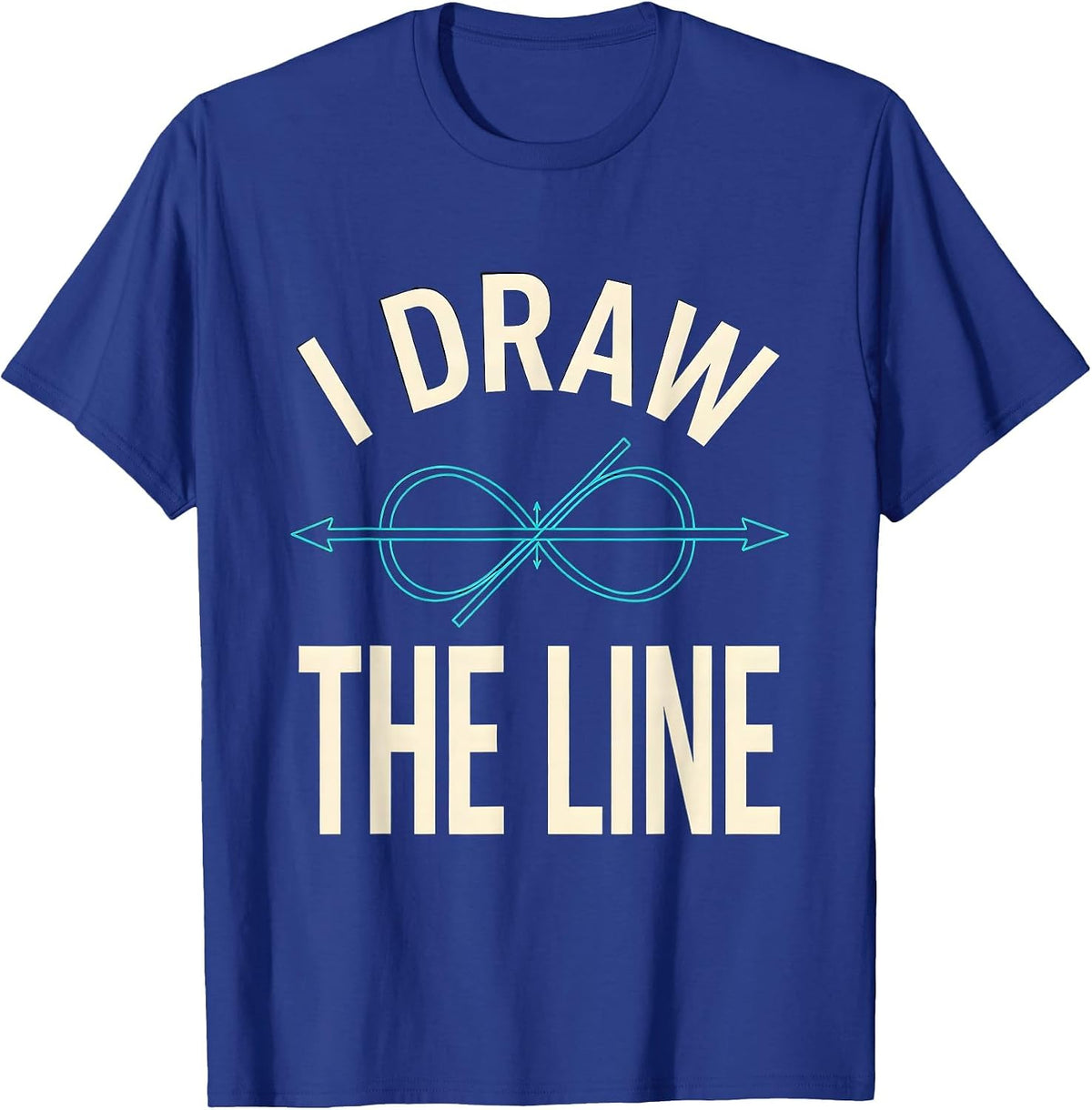 Men's I Draw The Line Funny Math Teacher Gift Math Nerd Humor T-Shirt - Royal Blue