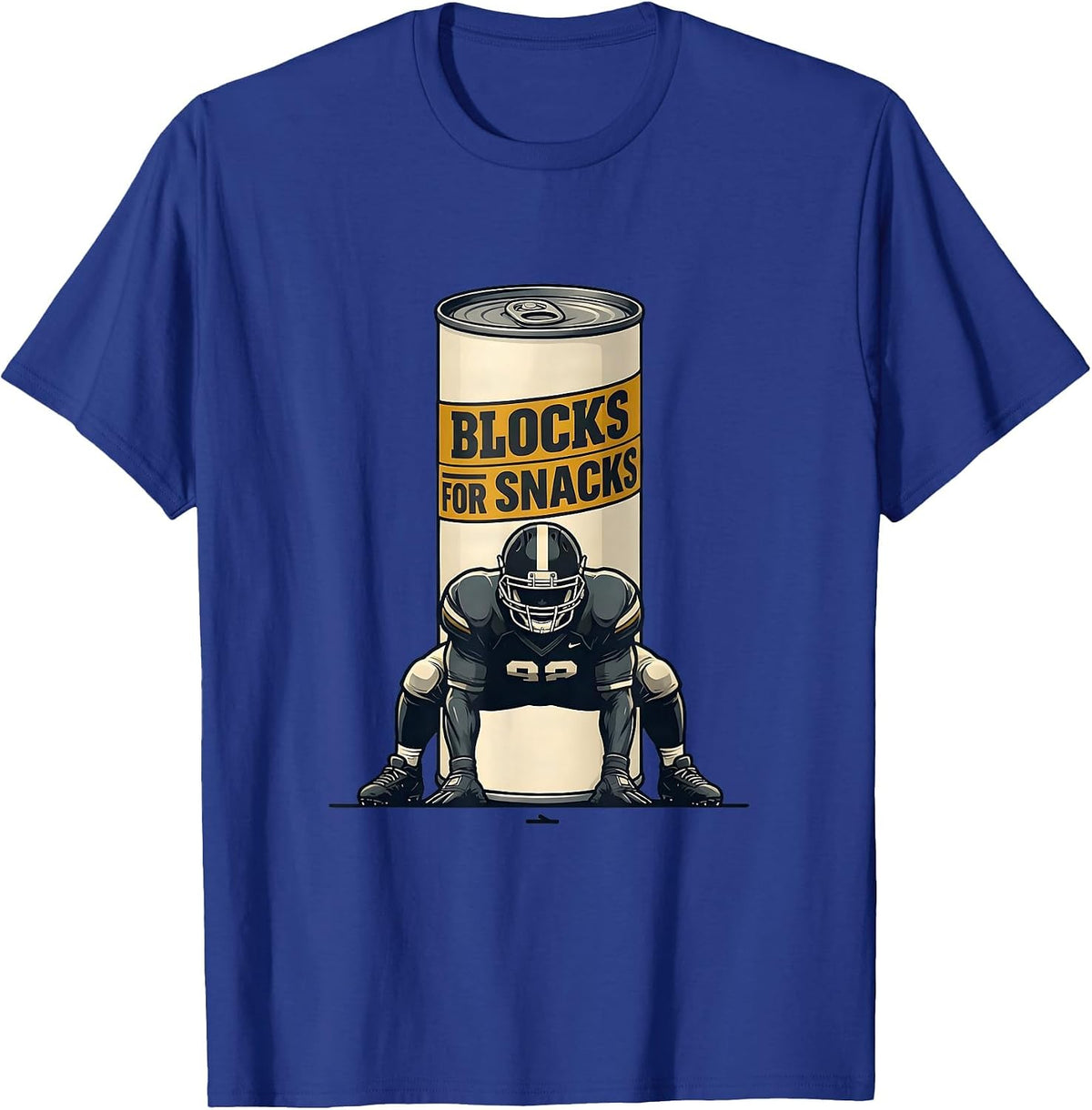 Men's Blocks For Snacks Funny Football Lineman Humor T-Shirt - Royal Blue