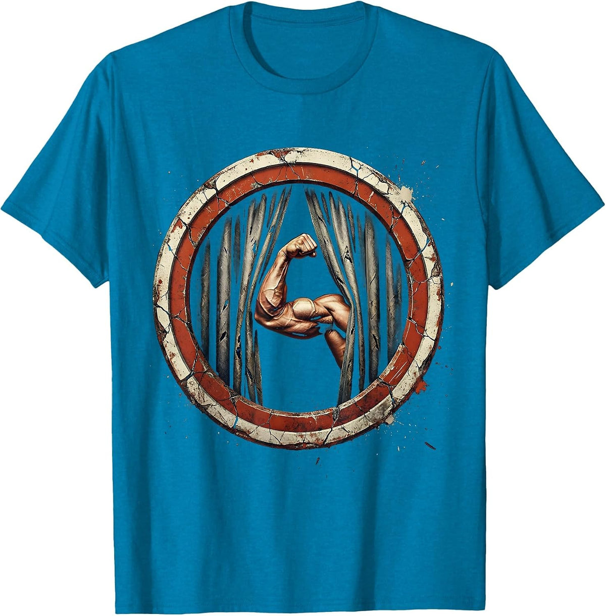 Voting Civic Pride Flexing Arm Labor Day Graphic T-Shirt - Sapphire Blue