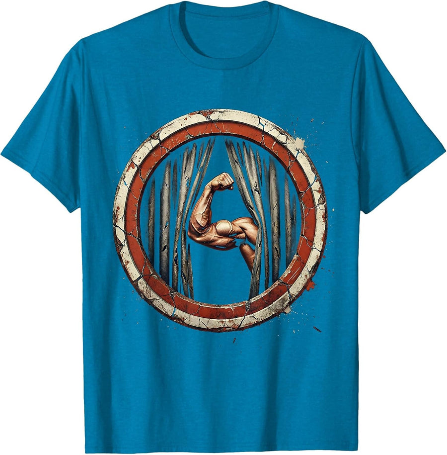Voting Civic Pride Flexing Arm Labor Day Graphic T-Shirt - Sapphire Blue