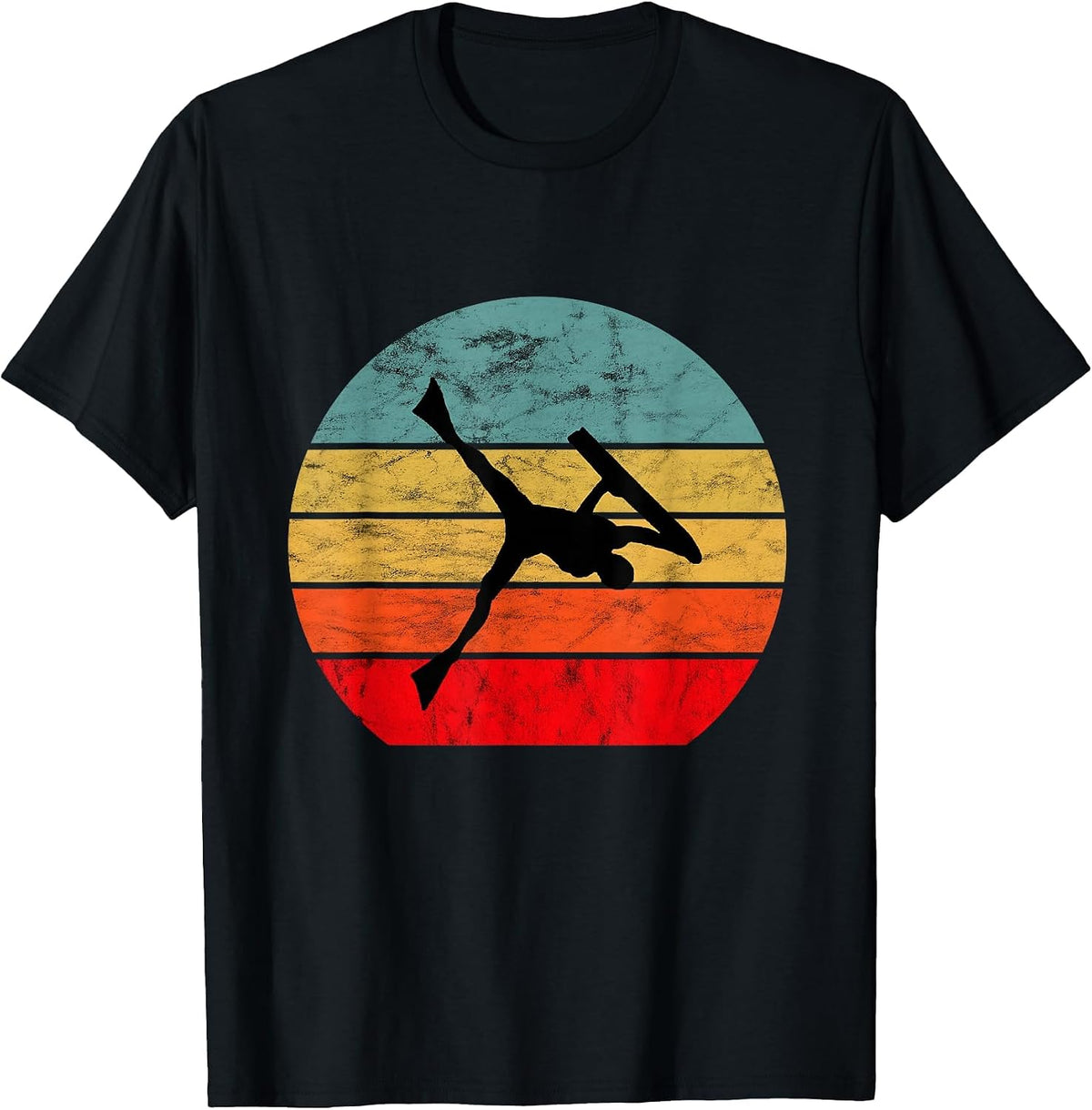 Bodyboard Surfer Retro Vintage Sunset Bodyboarder Surfing T-Shirt - Black