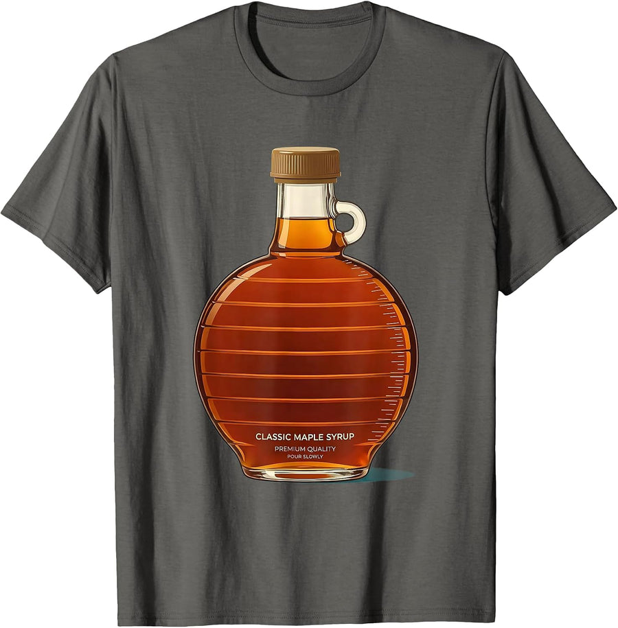 Classic Maple Syrup Premium Quality Pour Slowly Halloween T-Shirt - Asphalt Grey