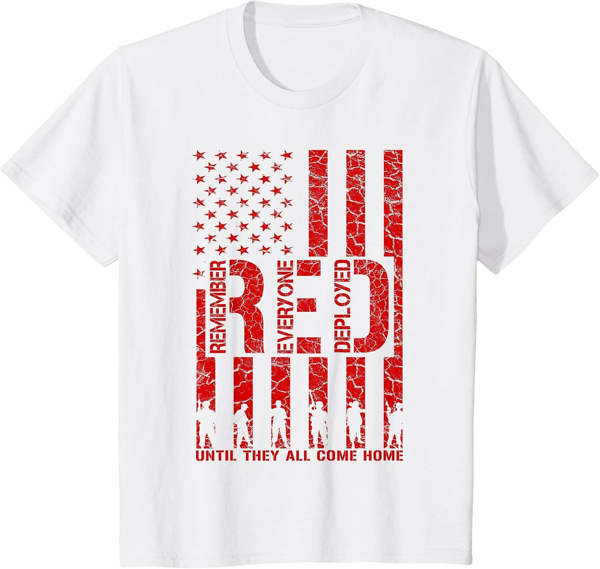 Red Friday Military Shirt - Veteran Deployed T-Shirt - White