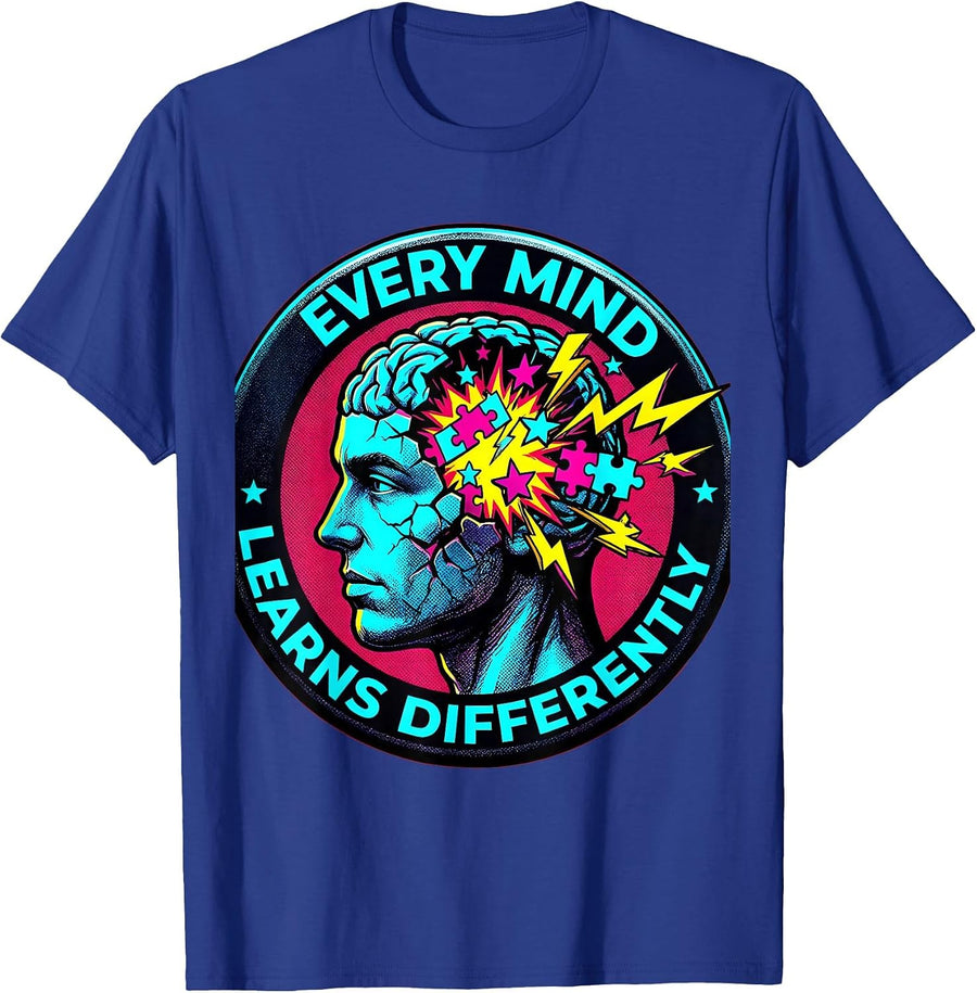 Every Mind Learns Differently Special Education T-Shirt - Royal Blue