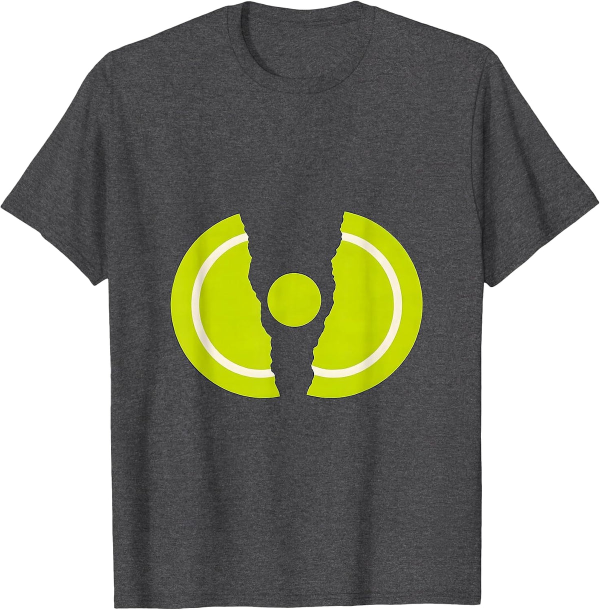 Cracked Tennis Ball Glowing Core Graphic T-Shirt - Dark Heather Grey