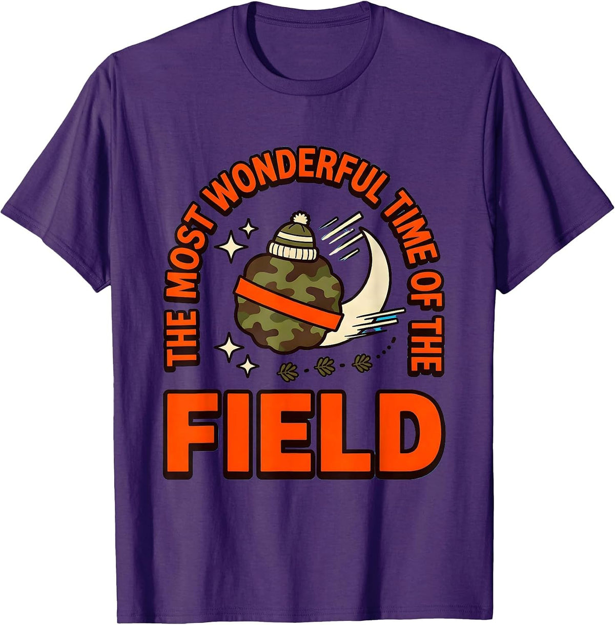 THE MOST WONDERFUL TIME OF THE FIELD Funny Hunter Christmas T-Shirt - Purple
