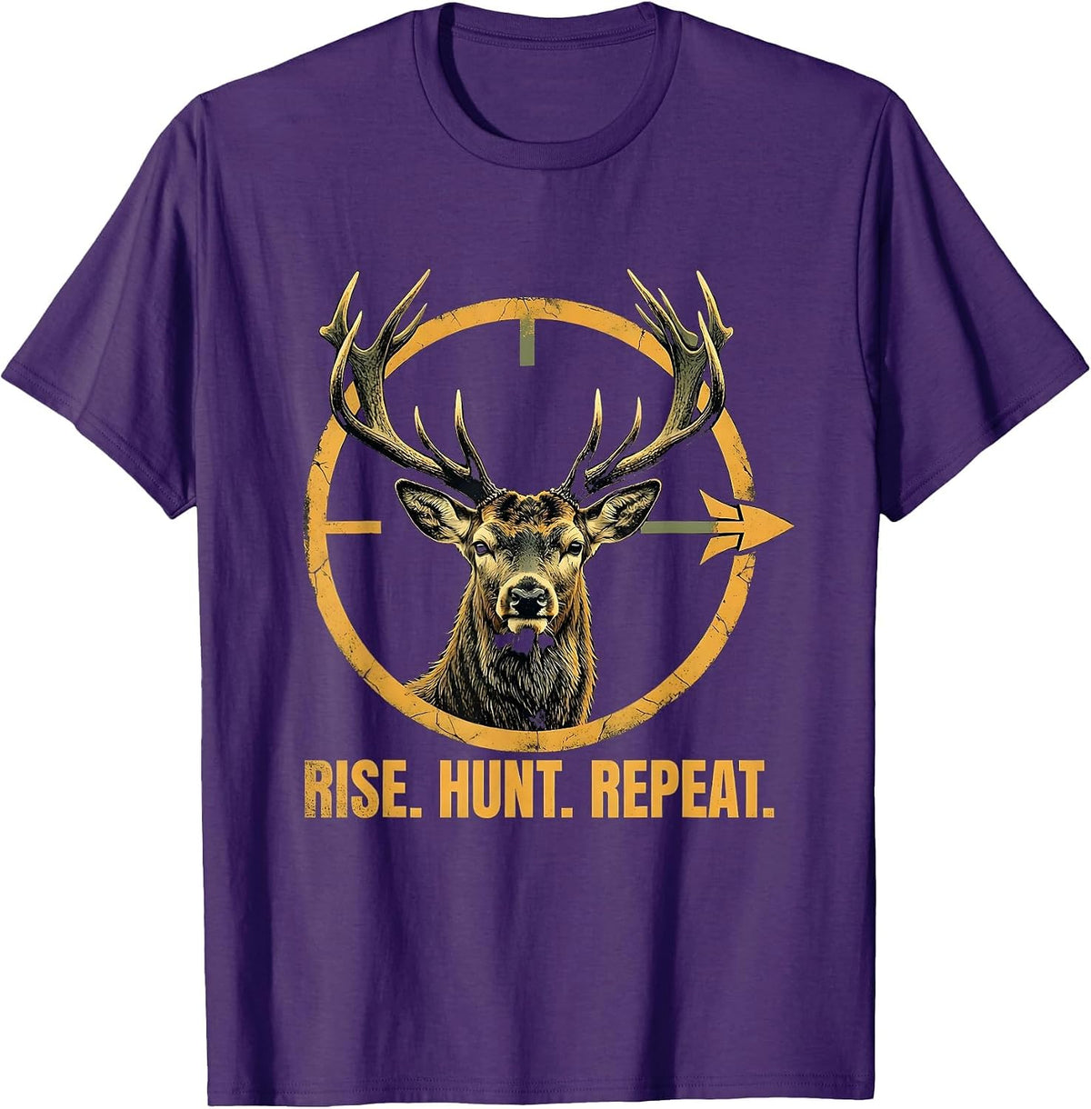 Men's Rise Hunt Repeat Hunting Lifestyle Design T-Shirt - Purple