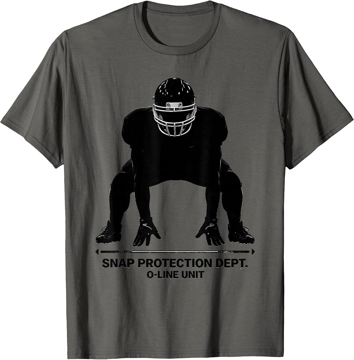 Men's Snap Protection Dept. O-Line Unit Funny Football Lineman T-Shirt - Asphalt Grey